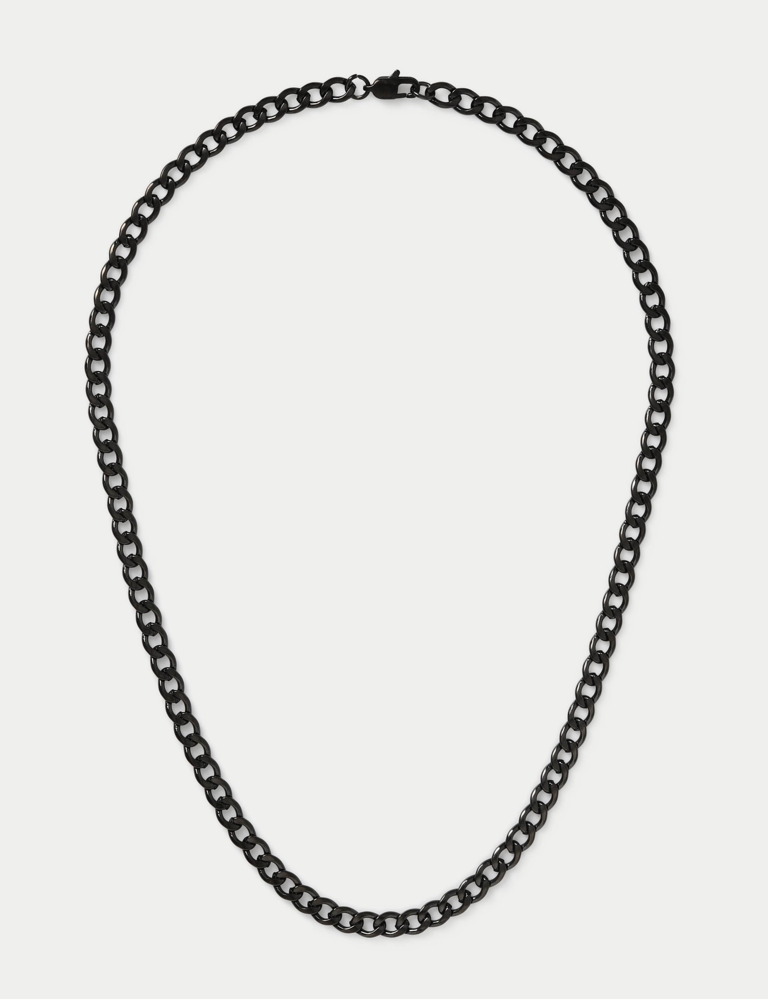 Stainless Curb Chain Necklace 1 of 3