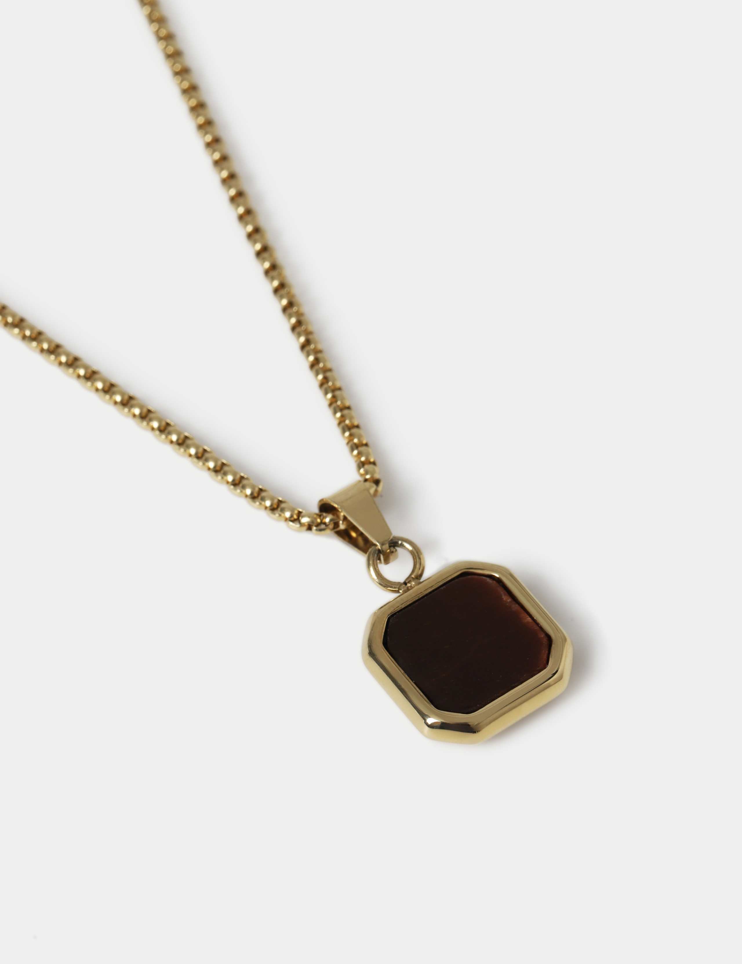 Stainless and Tigers Eye Necklace 2 of 3