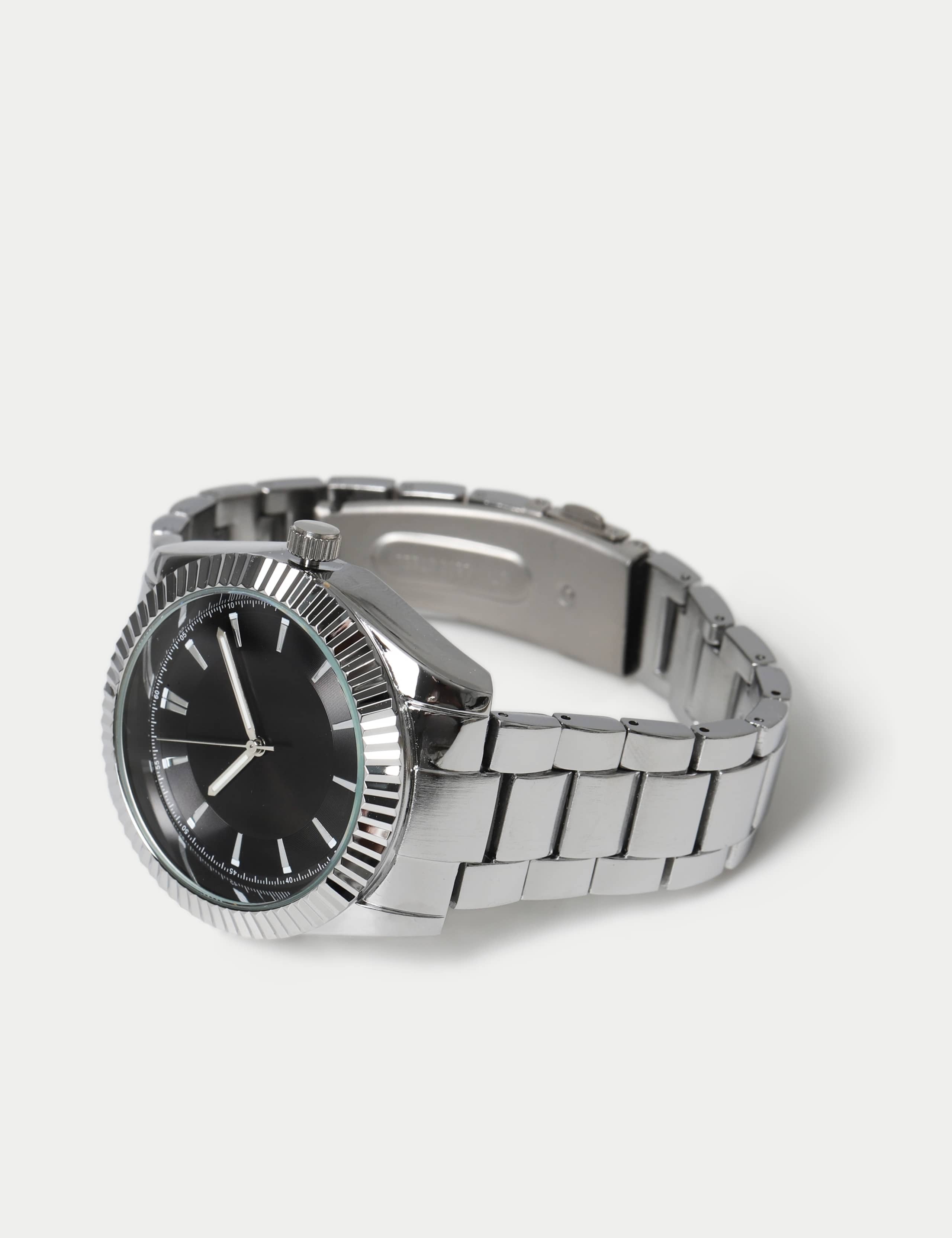FACETED BEZEL STEEL BLACK DIAL 2 of 2
