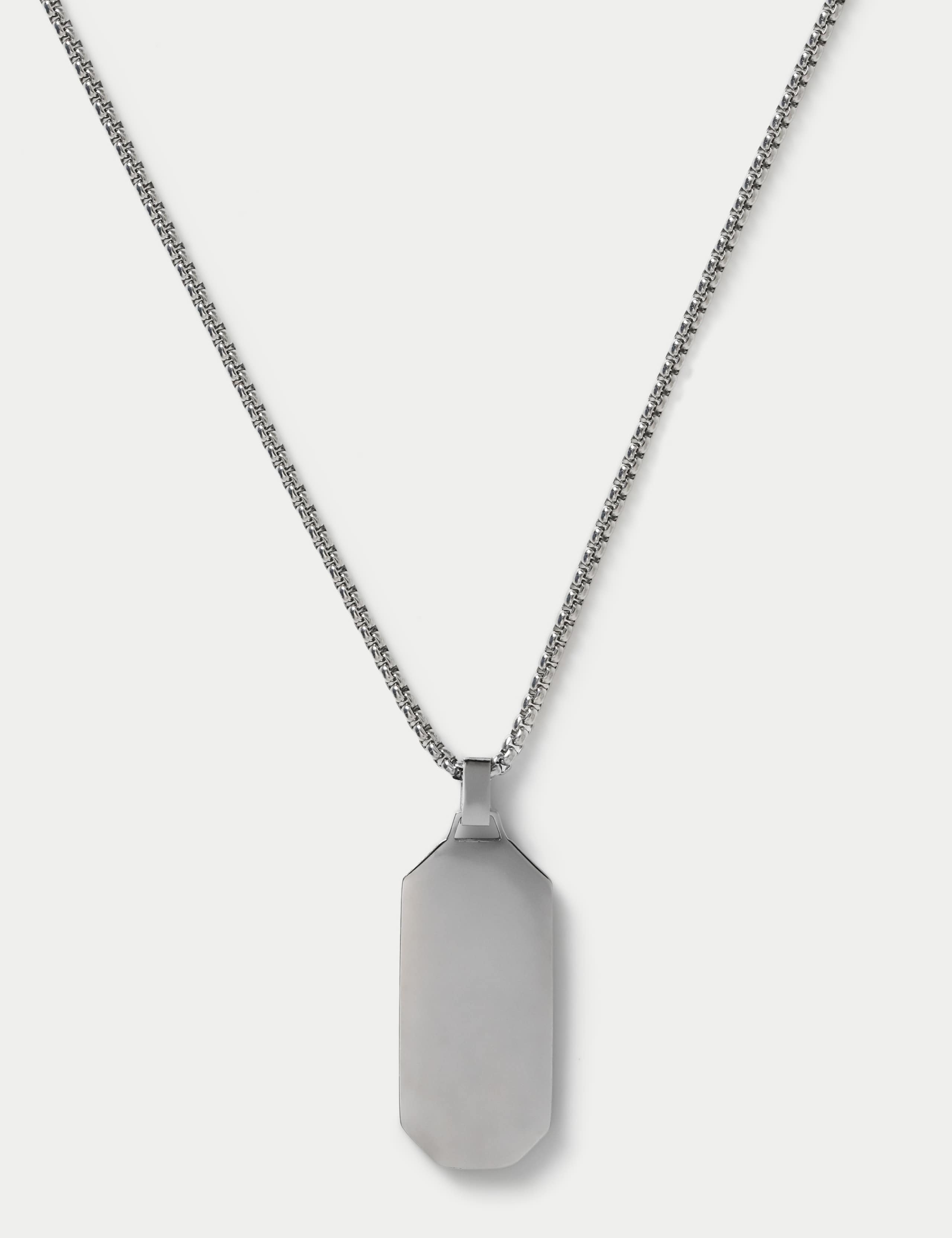 Stainless Tag Pendant Necklace 3 of 3