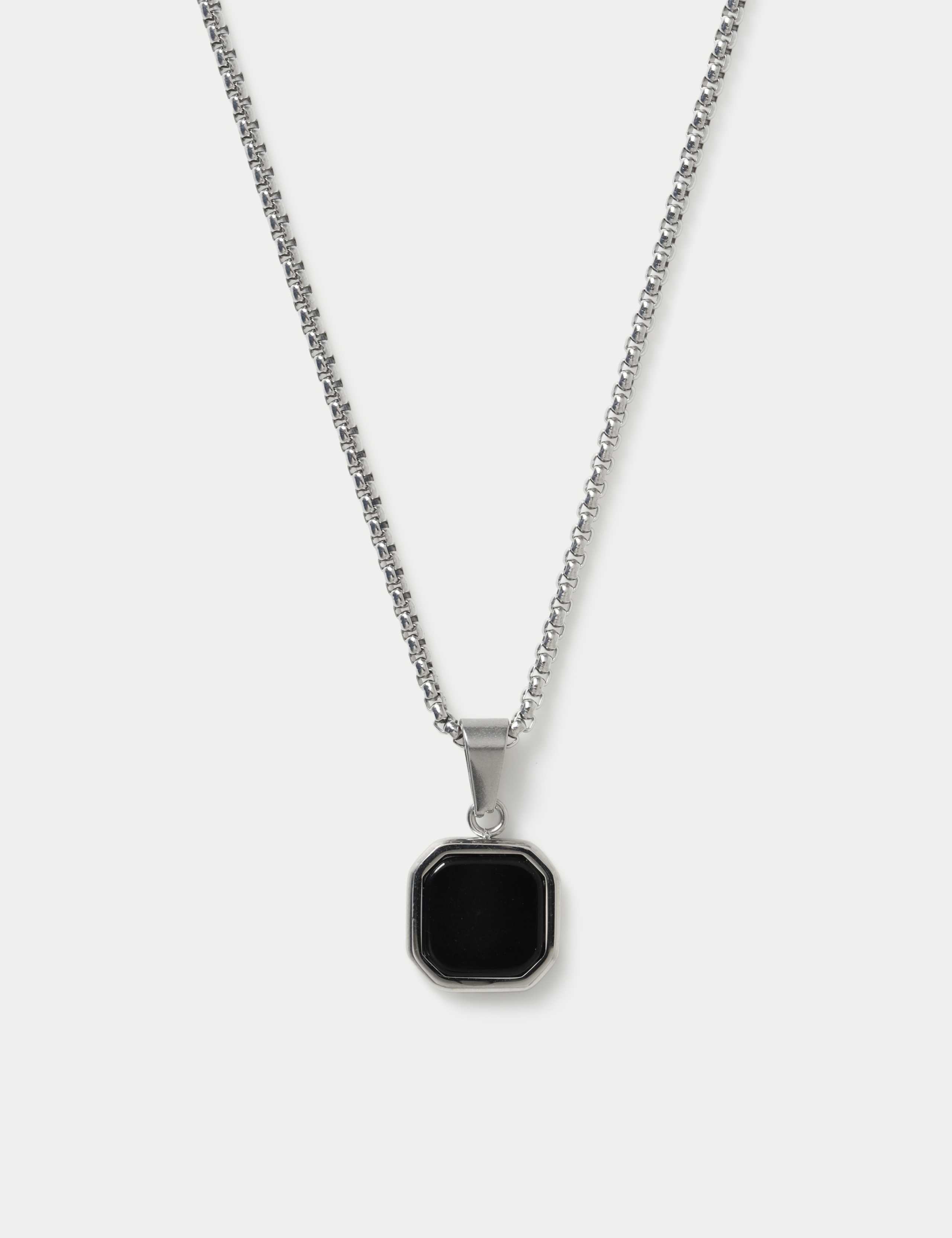 Stainless and Onyx  Necklace 2 of 3