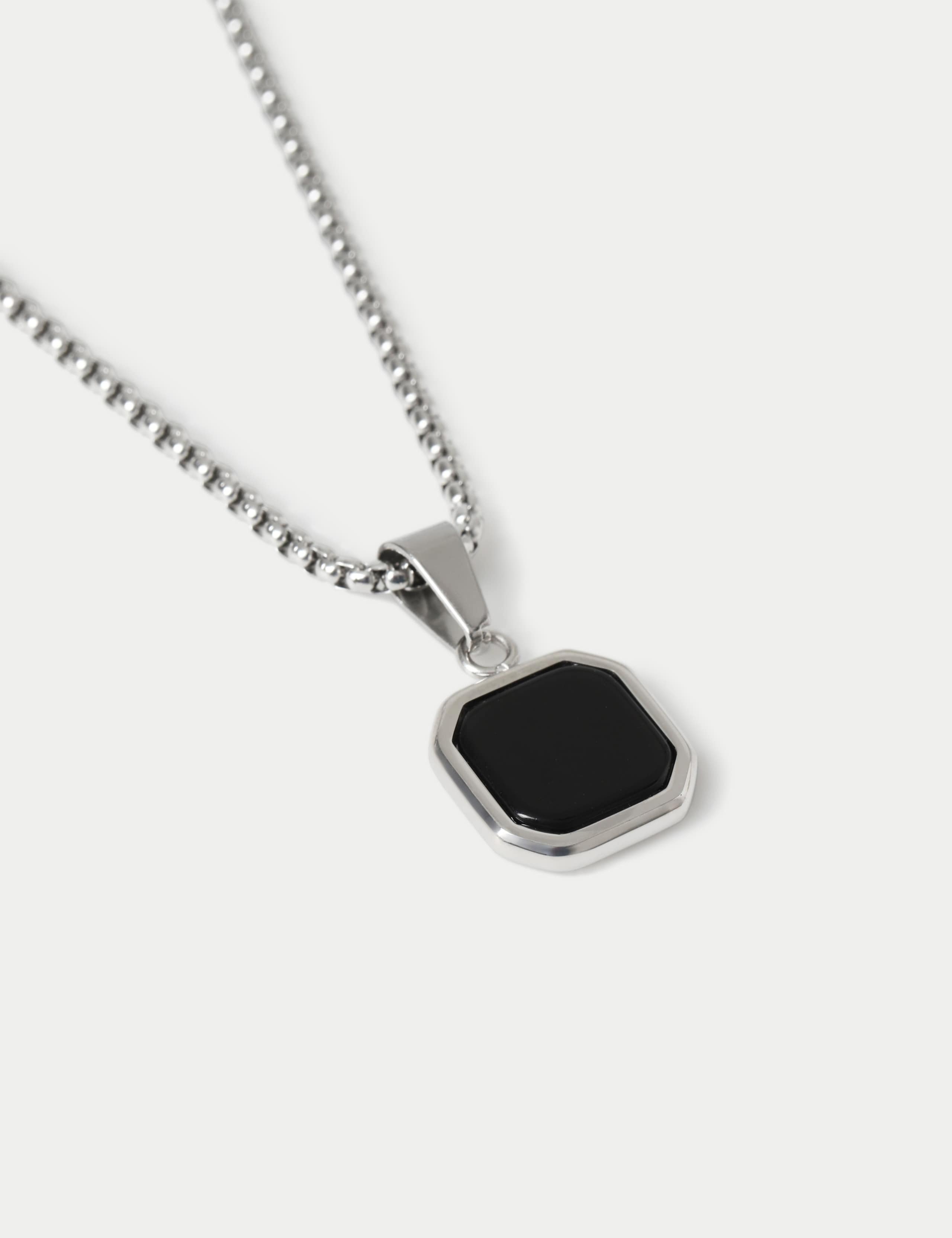 Stainless and Onyx  Necklace 3 of 3