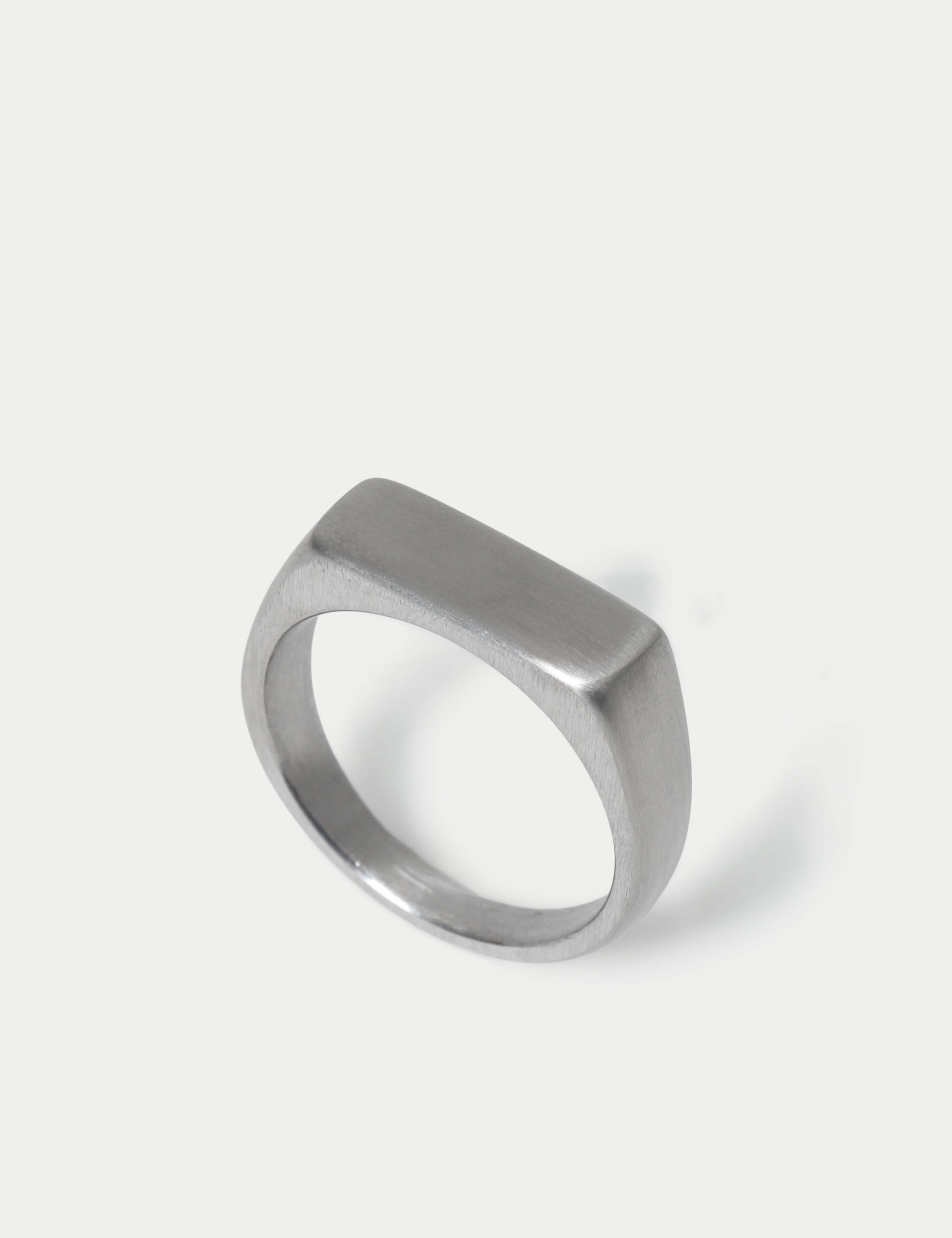Auto Stainless Brushed Squared Ring 1 of 2