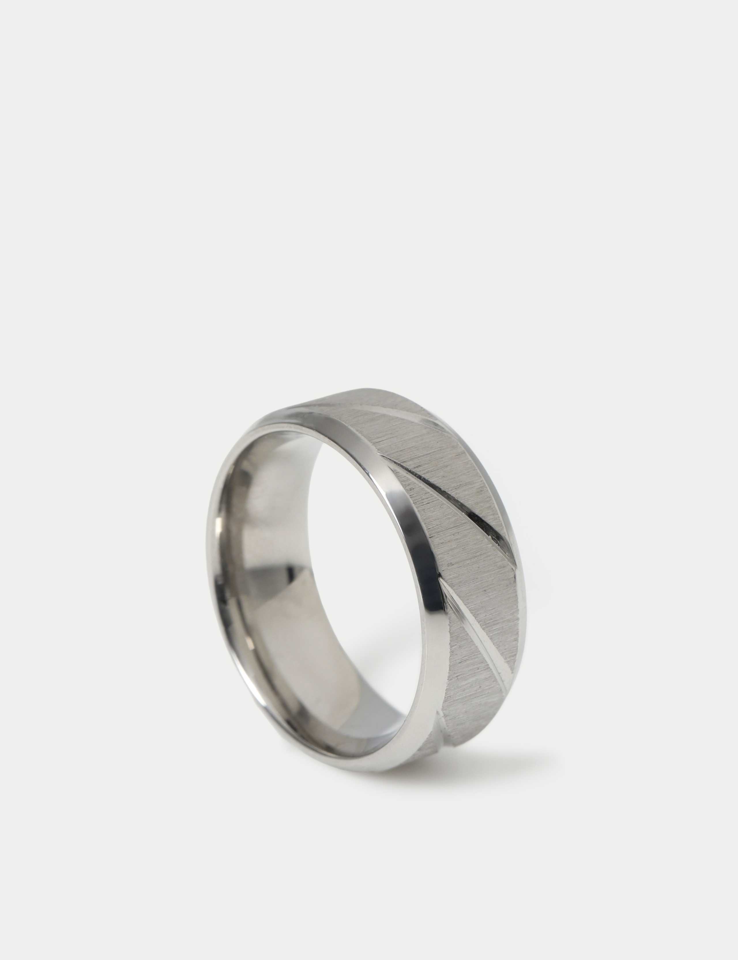Stainless Brushed Engraved Ring 2 of 2