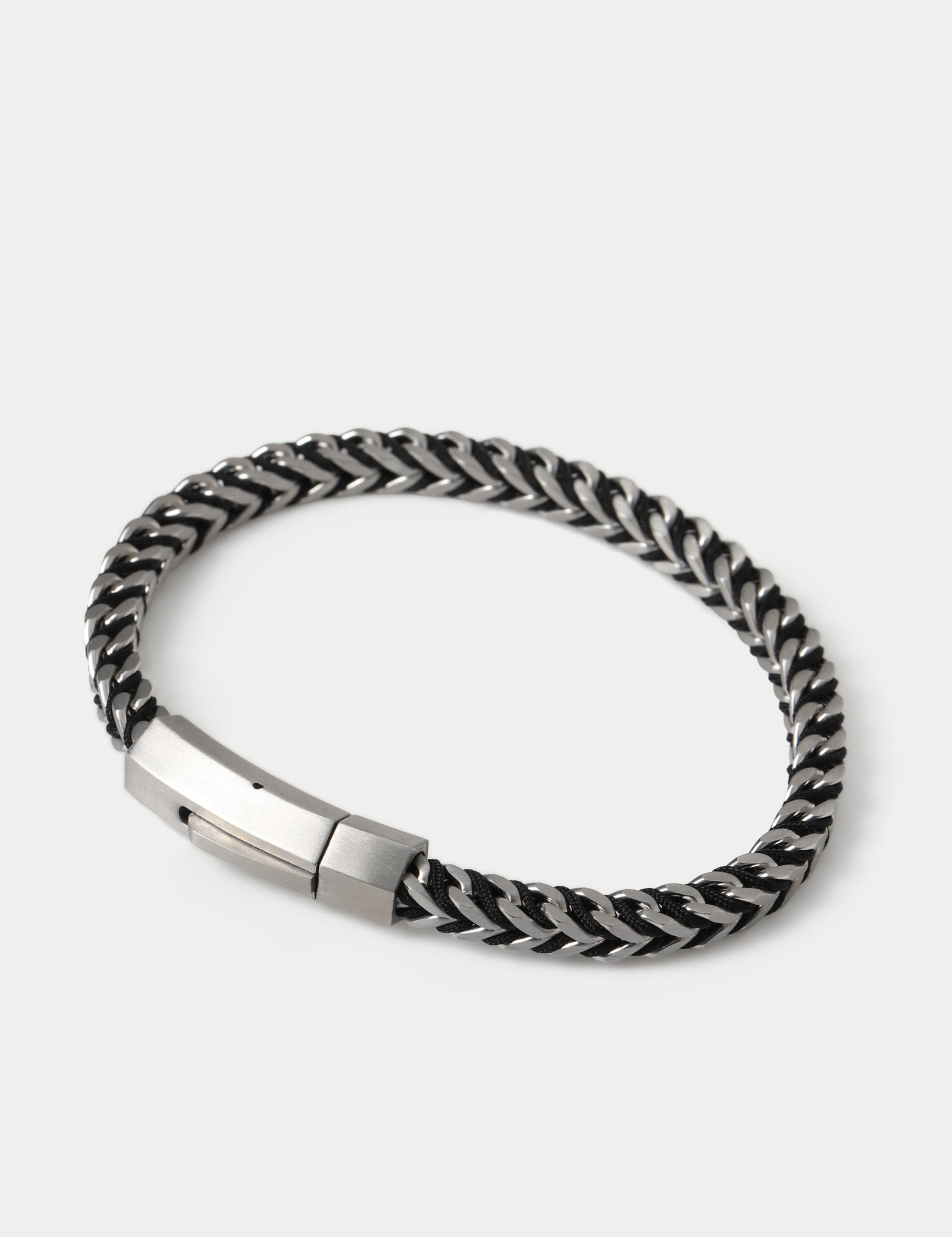 Stainless Cord and Chain Bracelet 2 of 2
