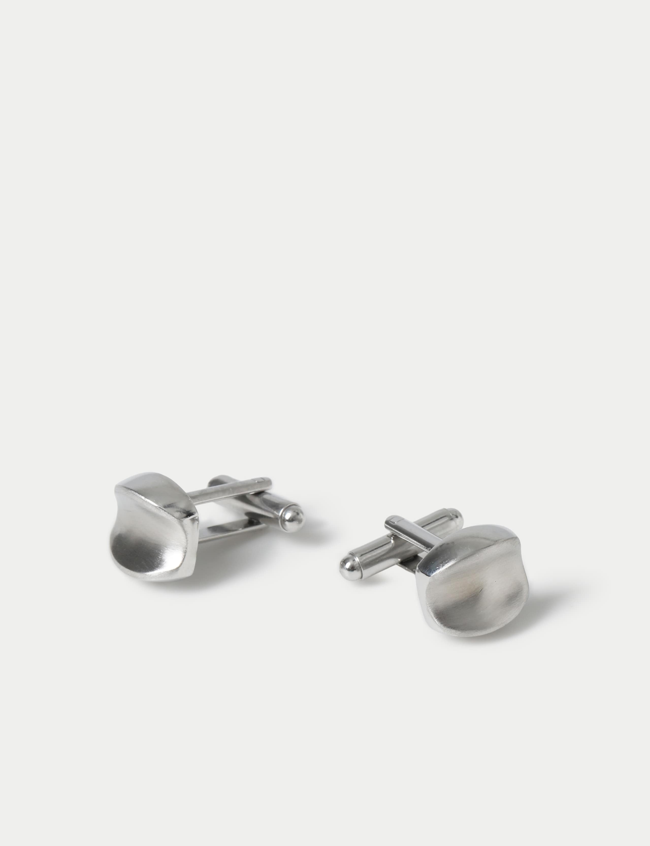 Autograph Brushed Bean Cufflink 2 of 2