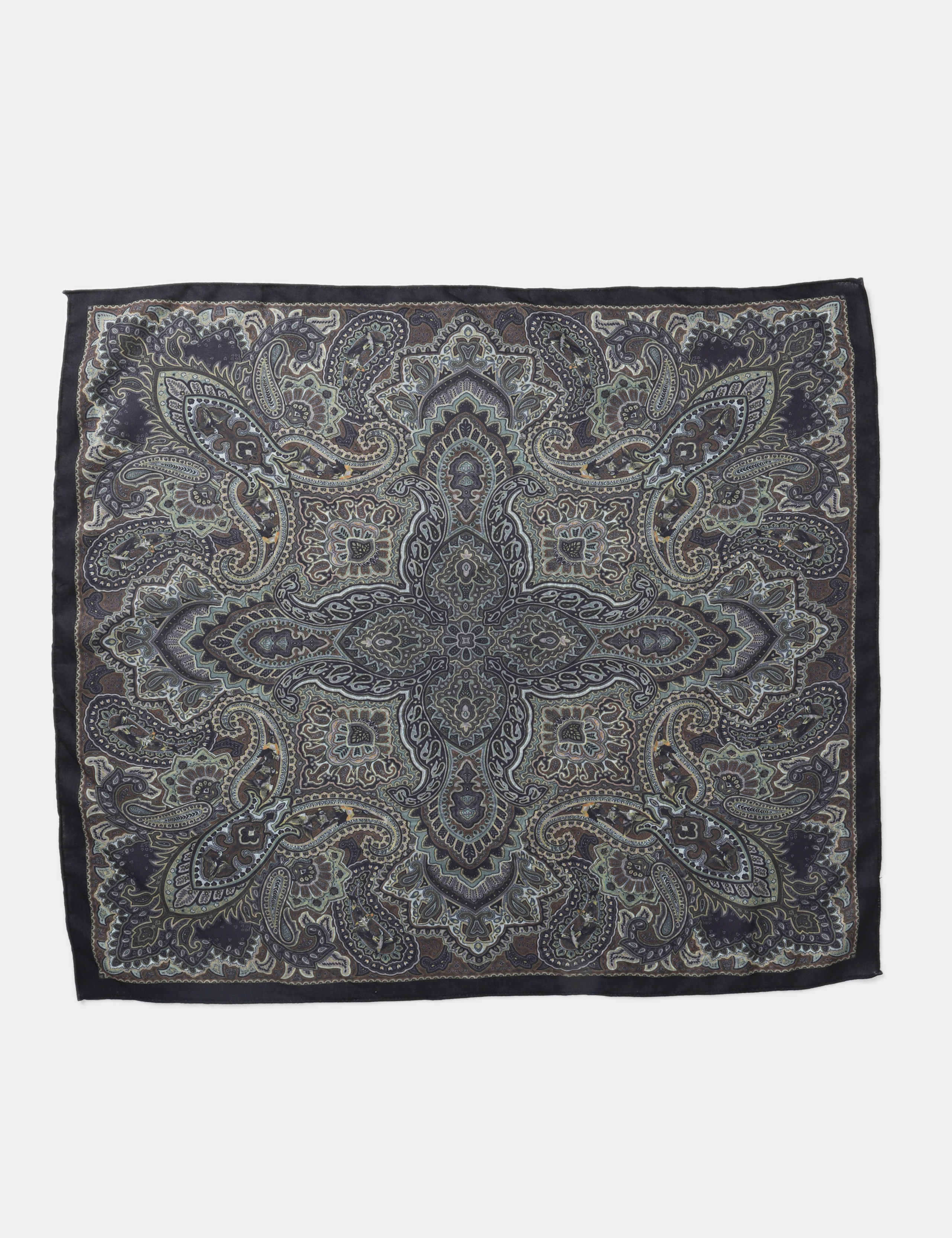 Navy Green Warm Paisley Scarf 2 of 3