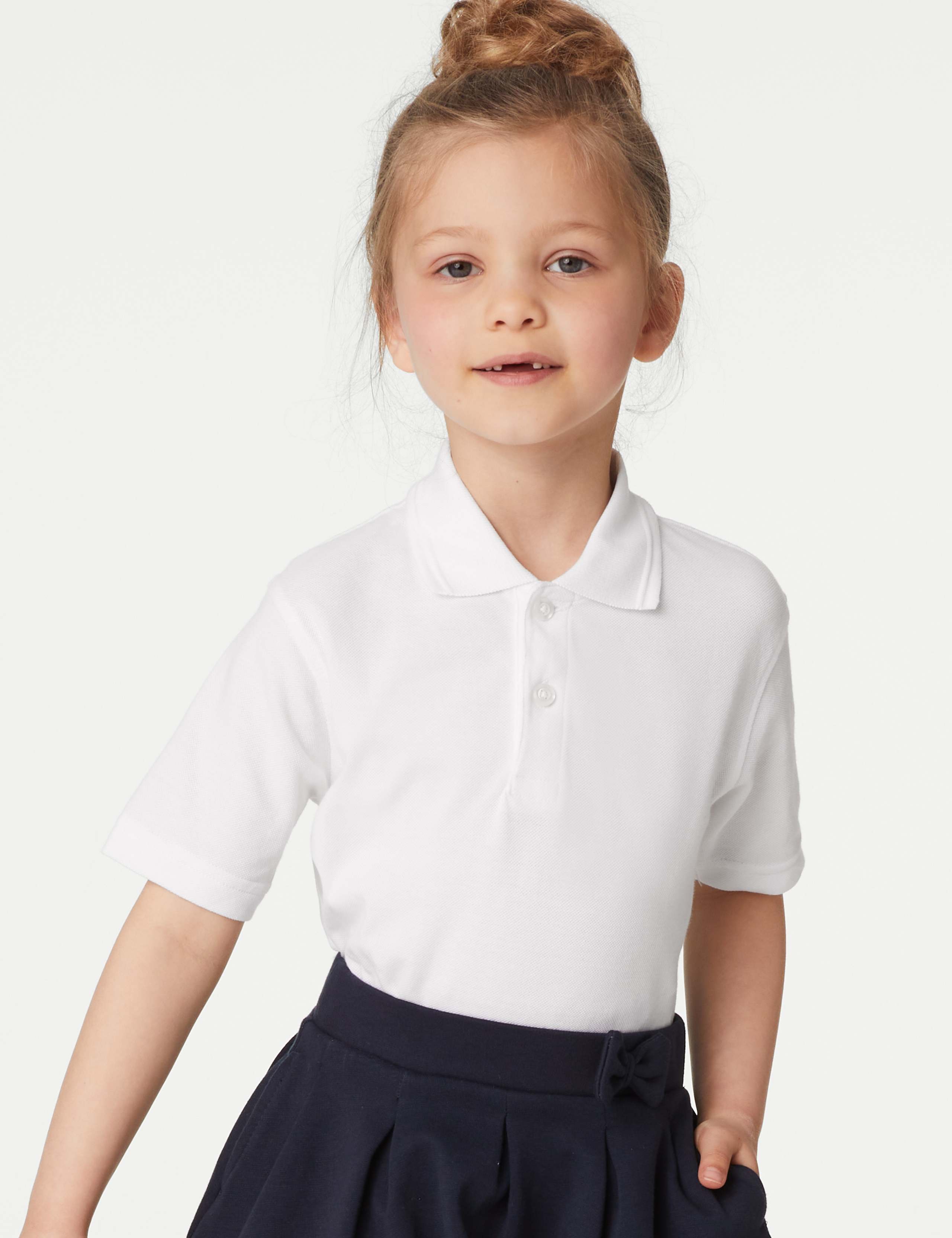 5 Pack Unisex Pure Cotton School Polo Shirts (2-18 Yrs) 3 of 4