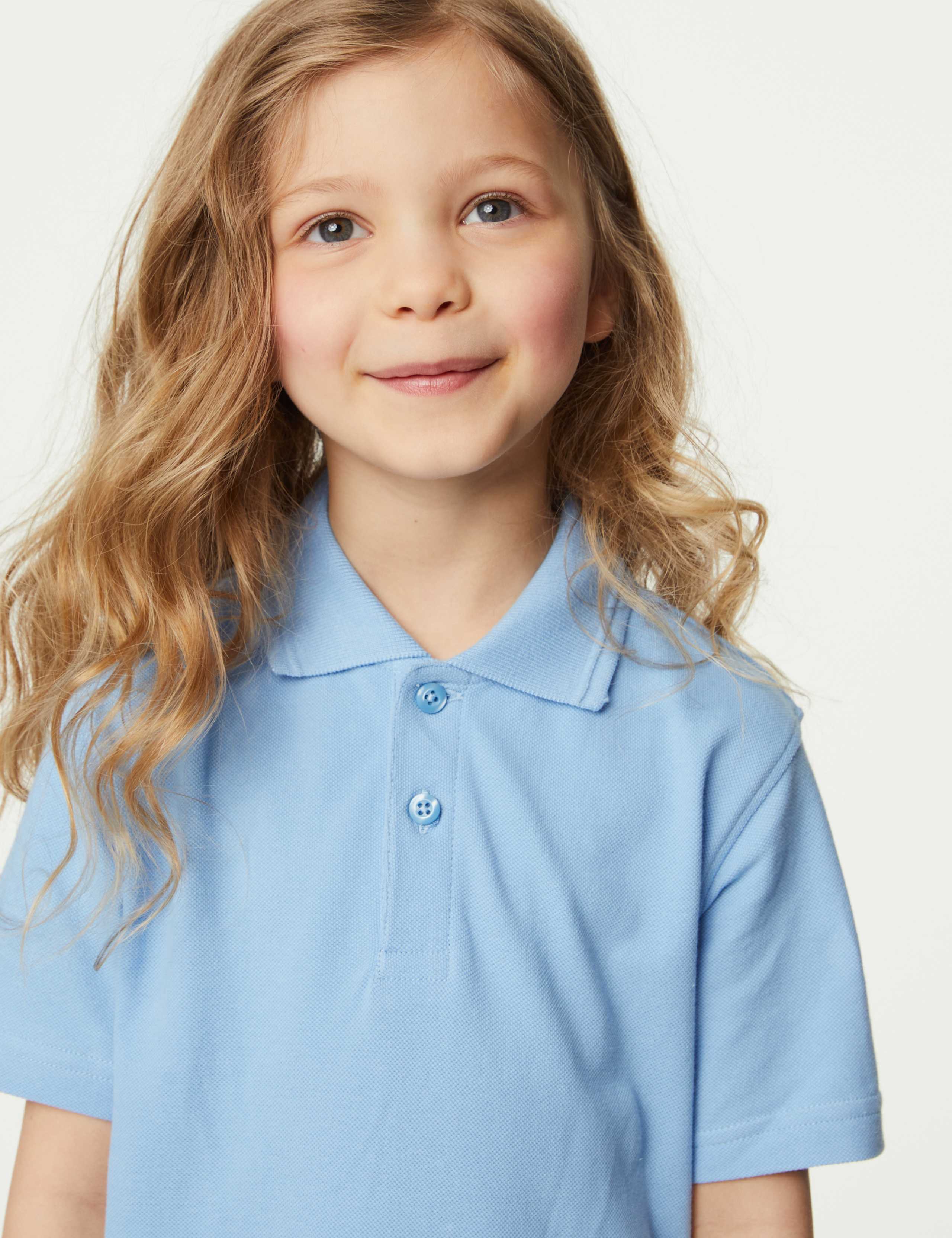 3 Pack Unisex Stain Resist School Polo Shirts (2-18 Yrs) 5 of 7