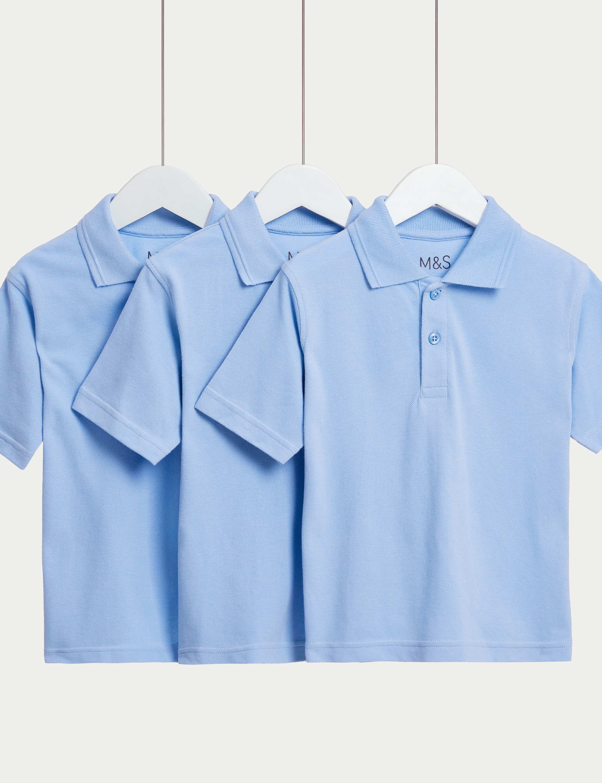 3 Pack Unisex Stain Resist School Polo Shirts (2-18 Yrs) 2 of 7