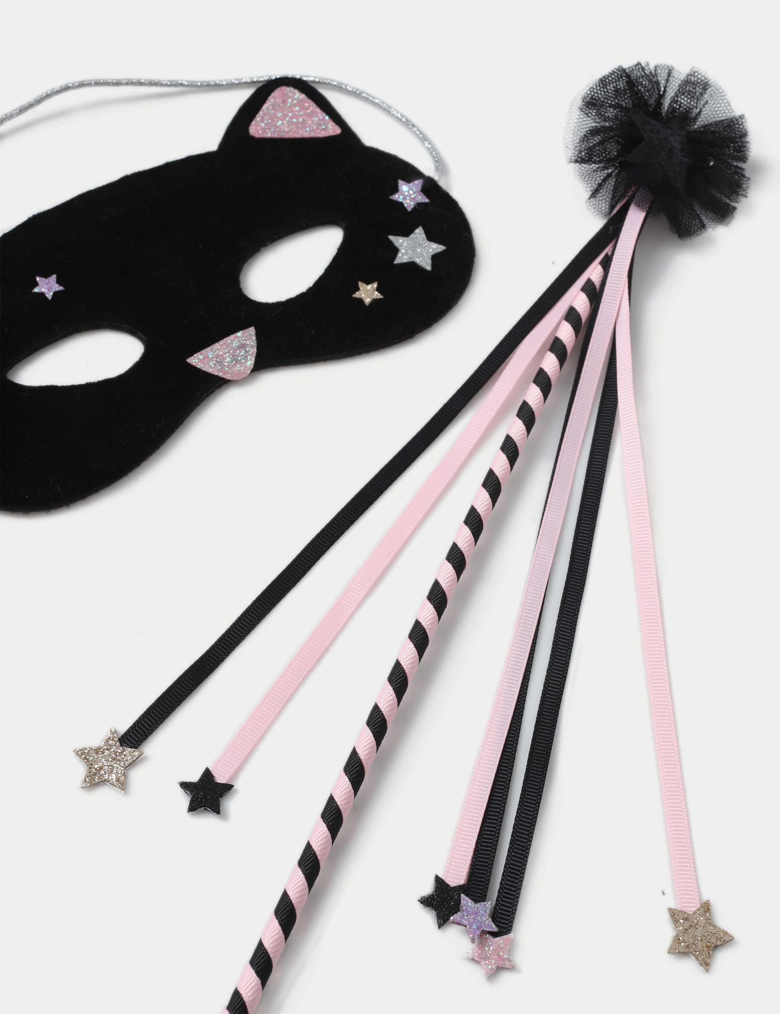 Faux Fur Cat Mask and Wand Set 2 of 2