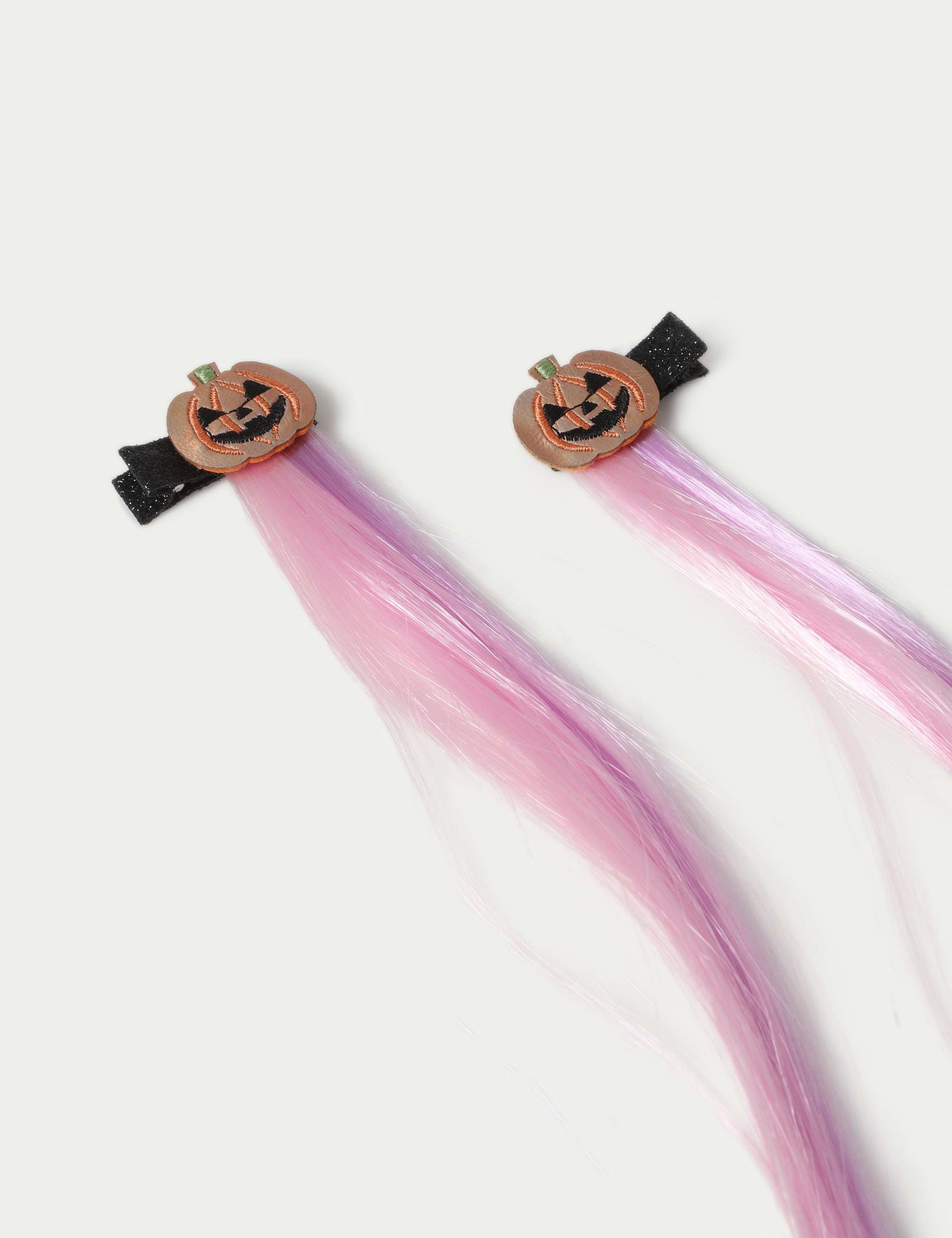 Halloween Pumpkin Fake Hair Clips 2 of 2