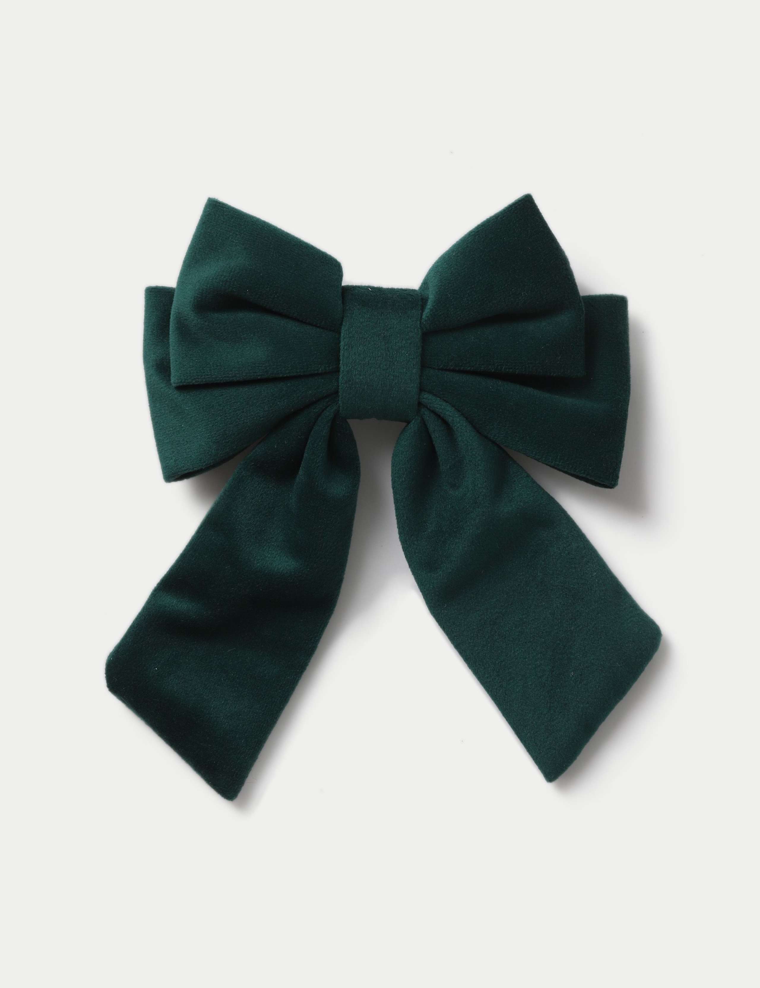 Christmas Green Velvet Bow 1 of 3