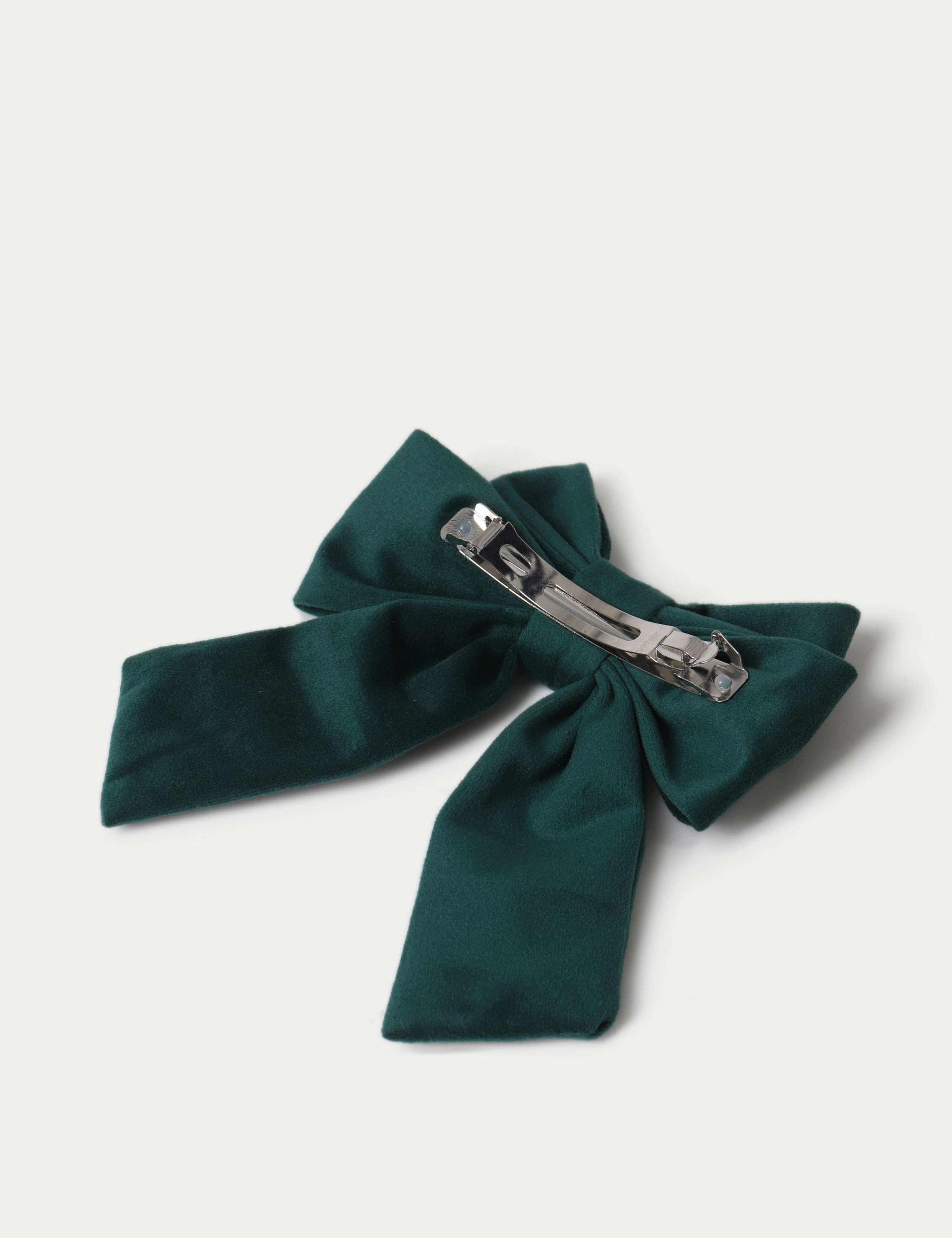 Christmas Green Velvet Bow 2 of 3