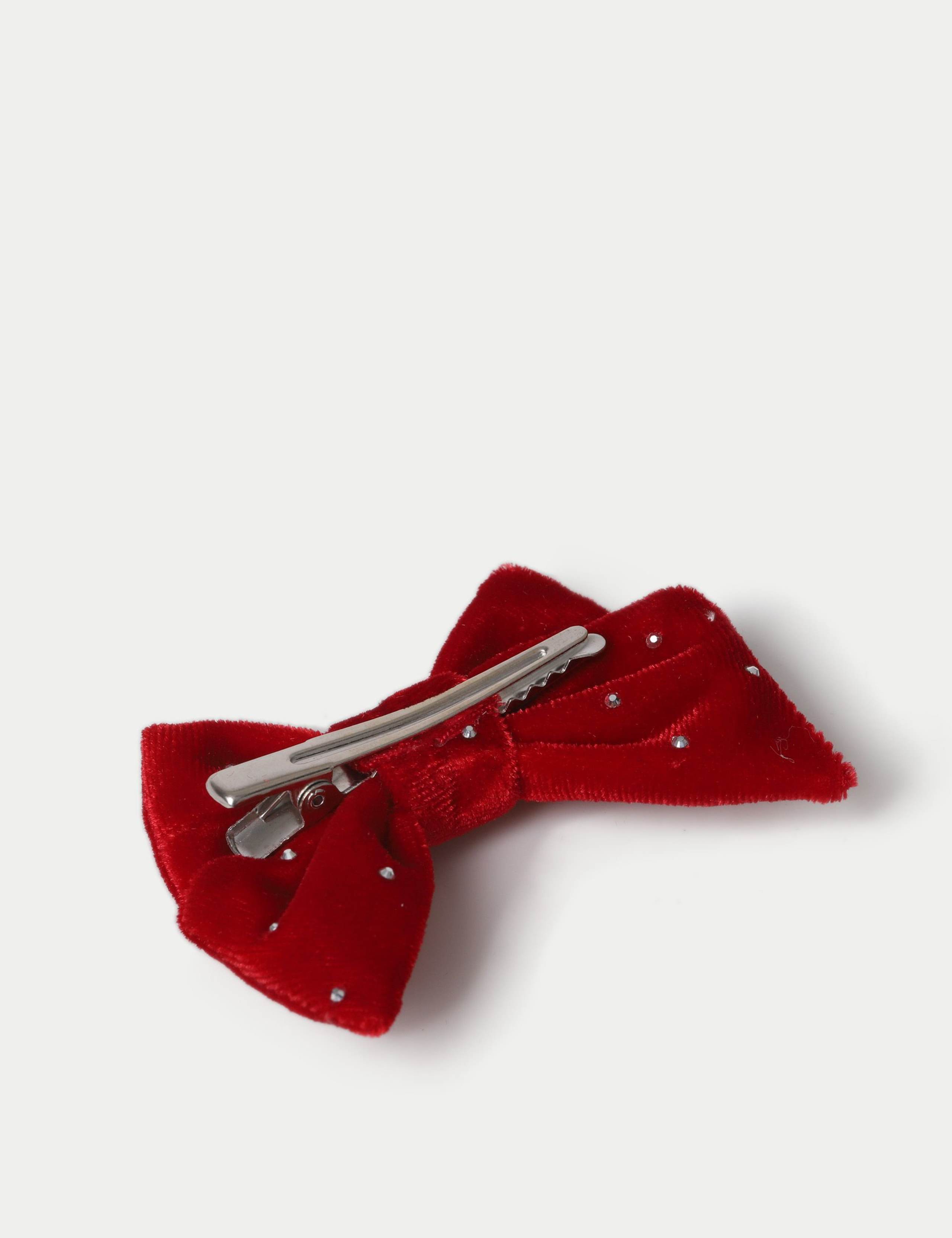 Christmas Red Velvet Bow Clips 2 of 3