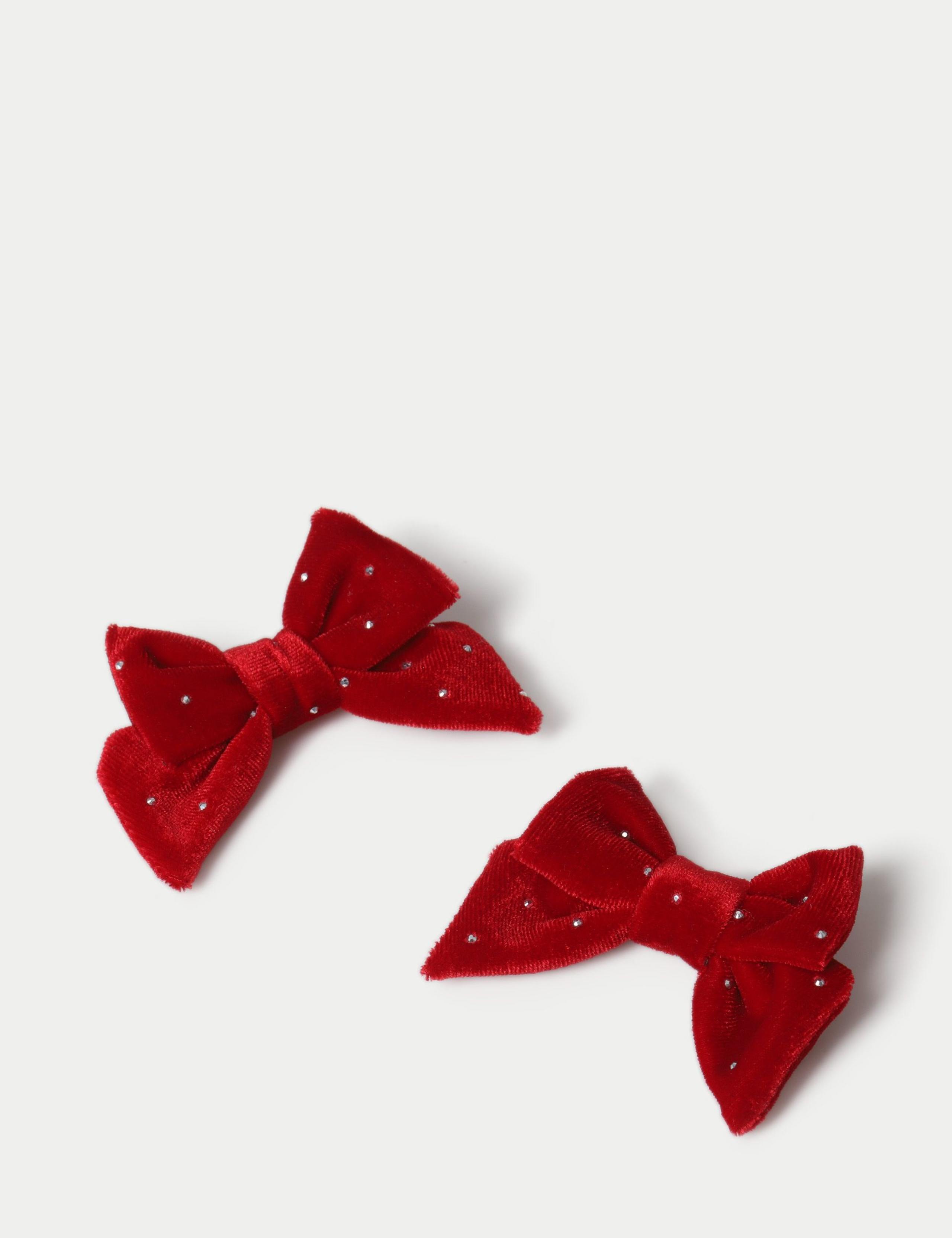 Christmas Red Velvet Bow Clips 3 of 3