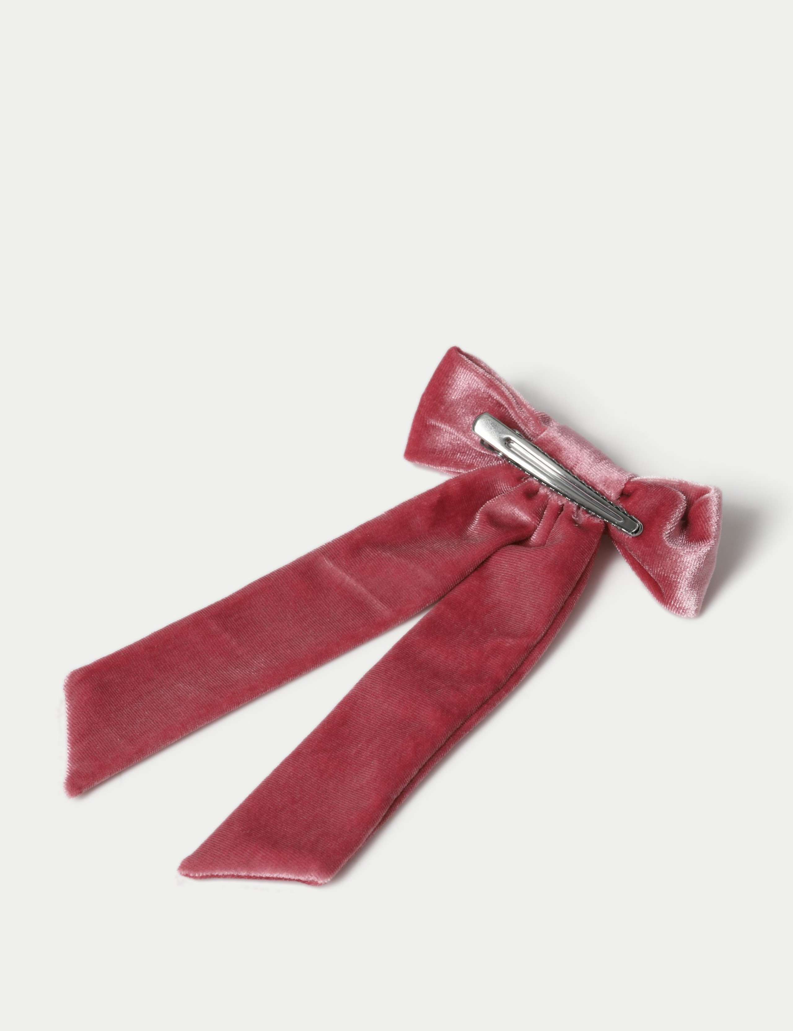 Christmas Pink Velvet Bow Clip 3 of 3