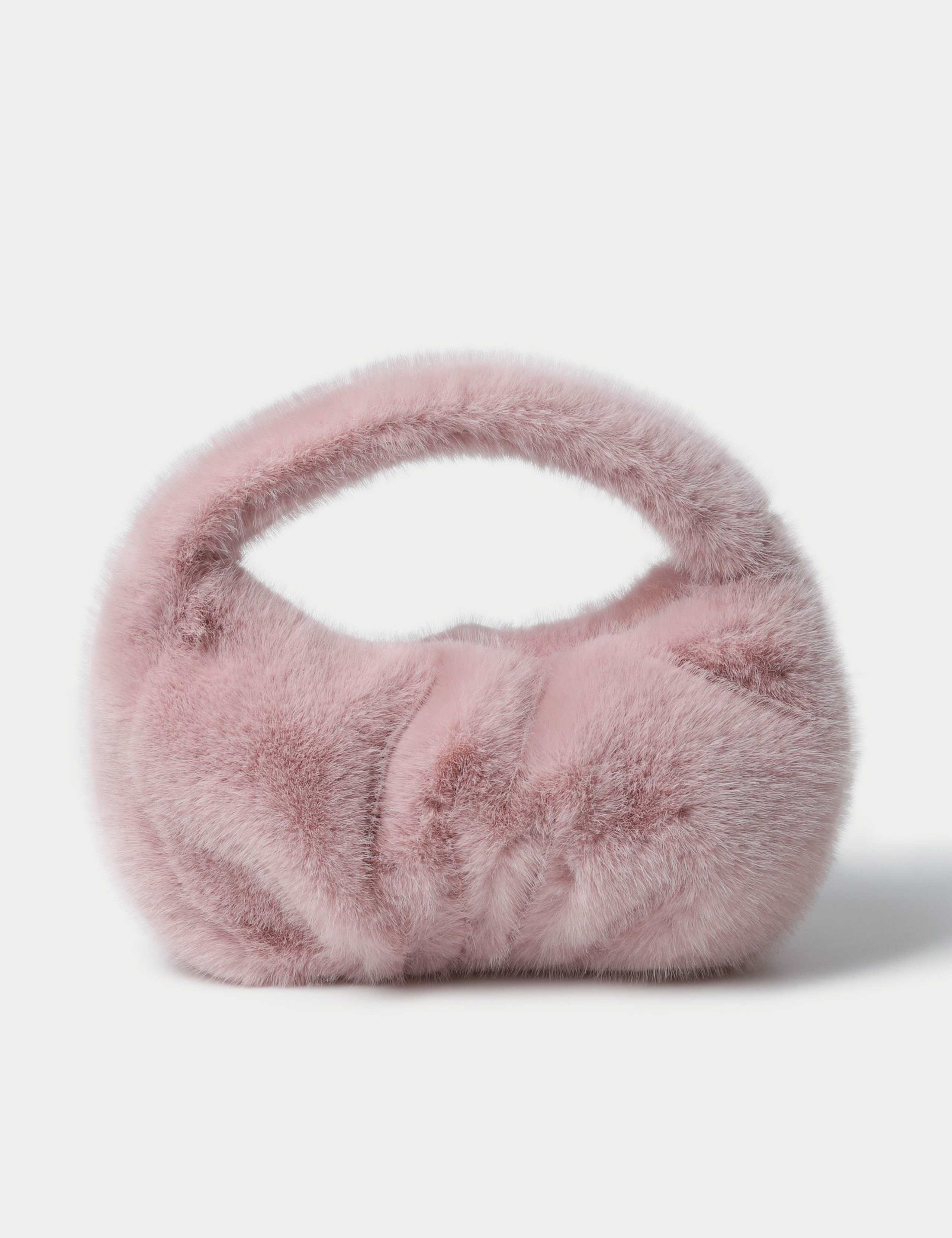 Pink Fur Bucket Bag 1 of 3