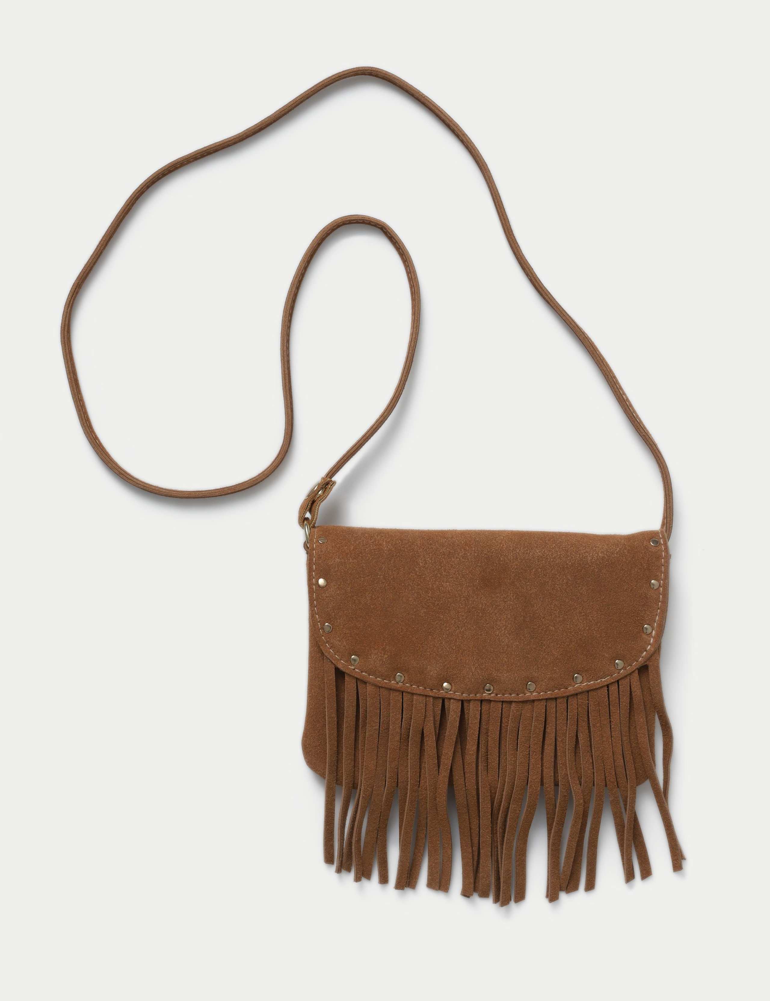 Suede Tassle Cross Body Bag 1 of 2
