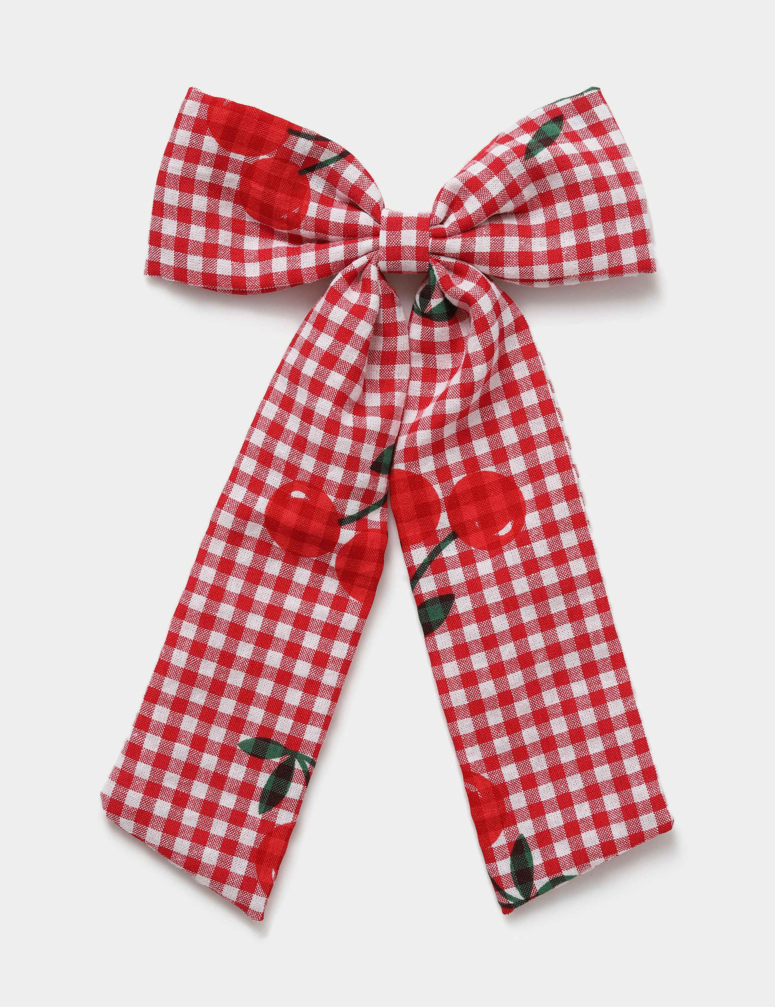 Cherry Gingham Hair Bow 1 of 1