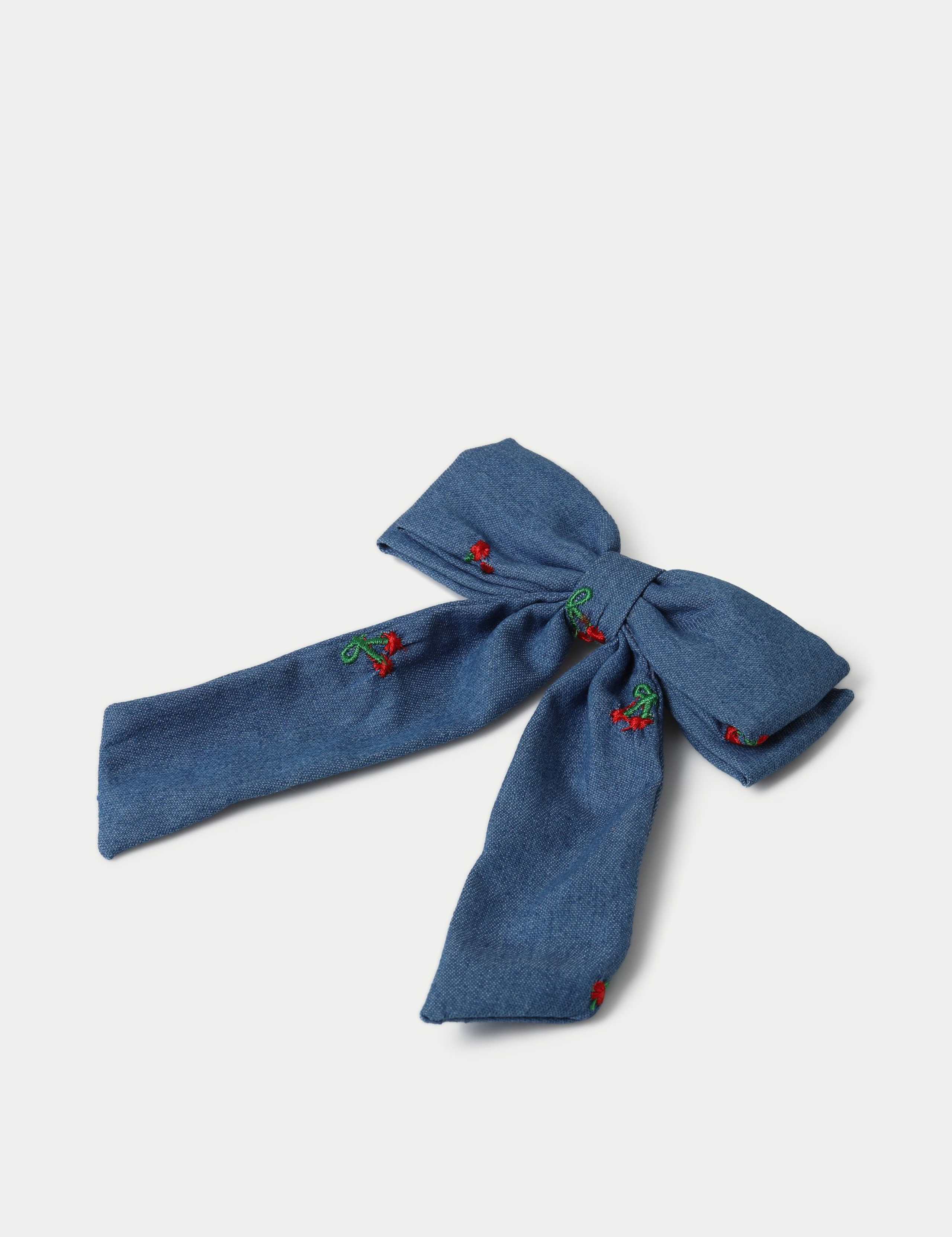 YG Fruit Embroidered Denim Bow 2 of 3