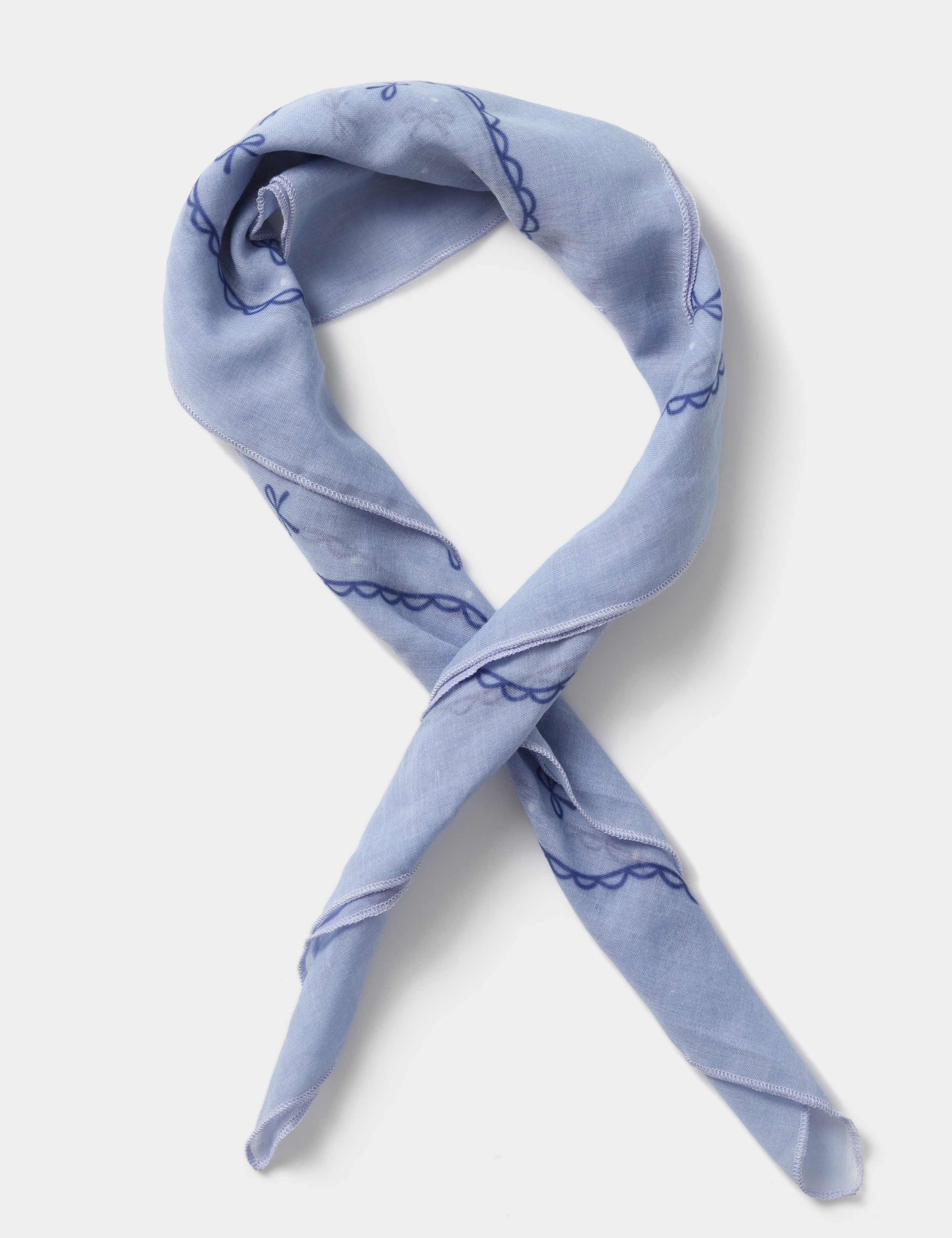 Blue Bow Print Scarf 1 of 2