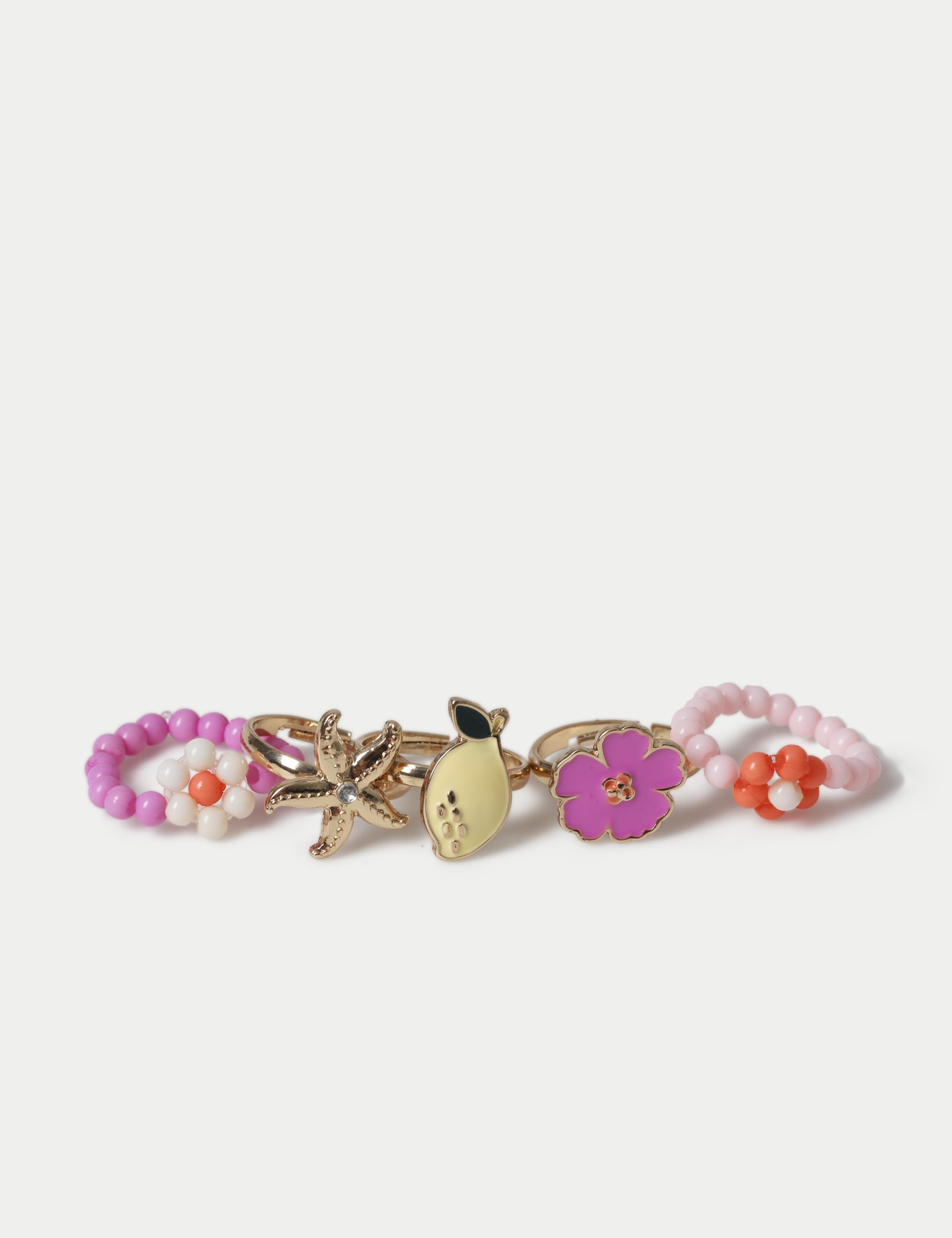 5 Pack Fruit and Beaded Rings 2 of 2