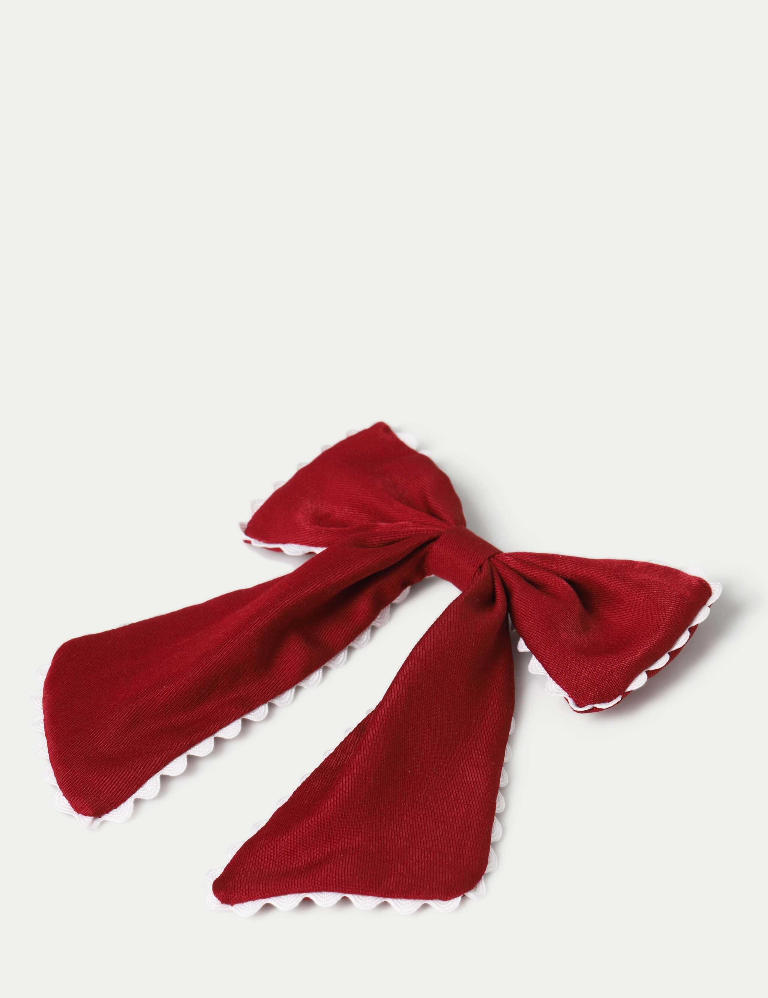 Back To School Burgandy Scallop Edge Bow 3 of 3