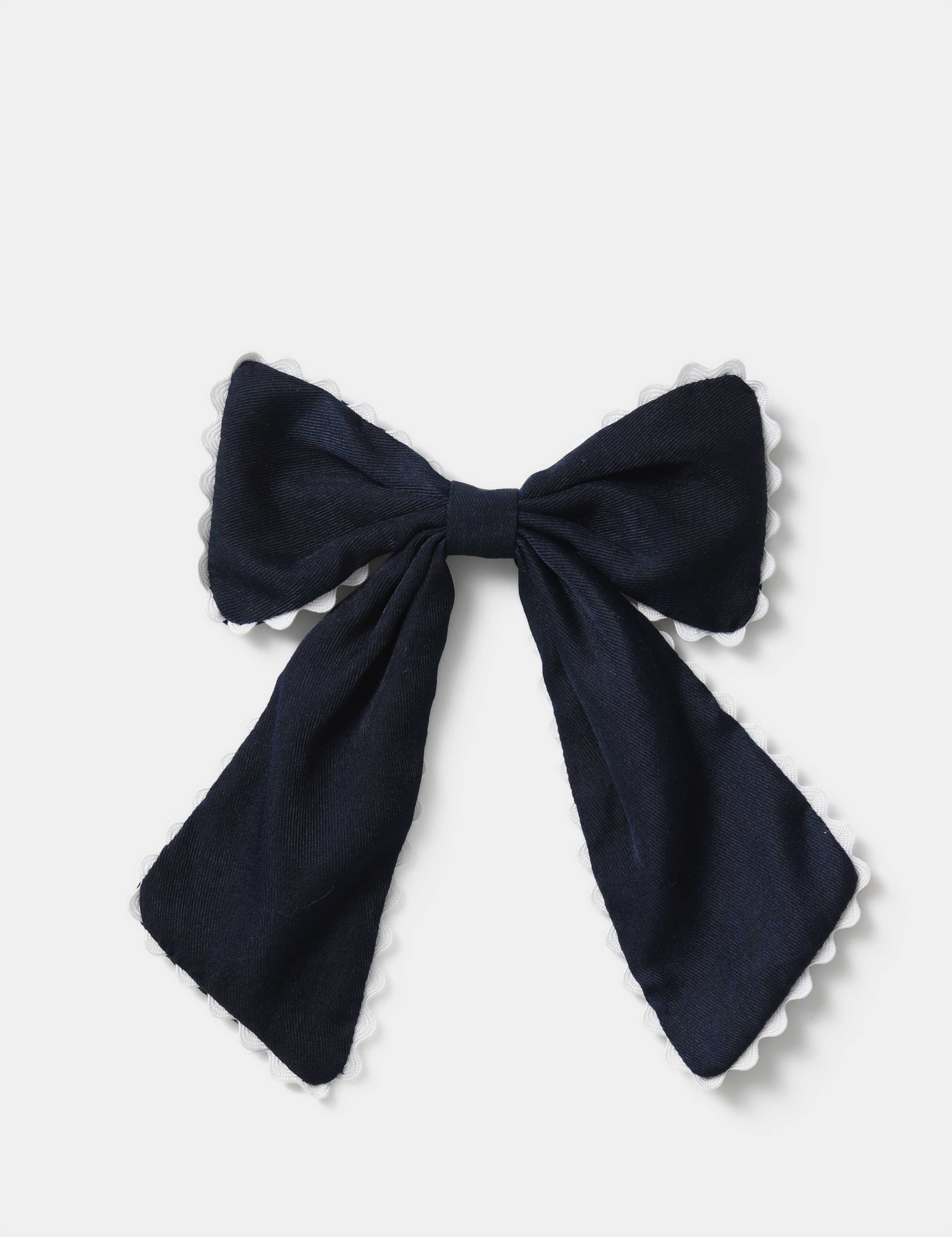 Back To School Navy Scallop Edge Bow 1 of 3
