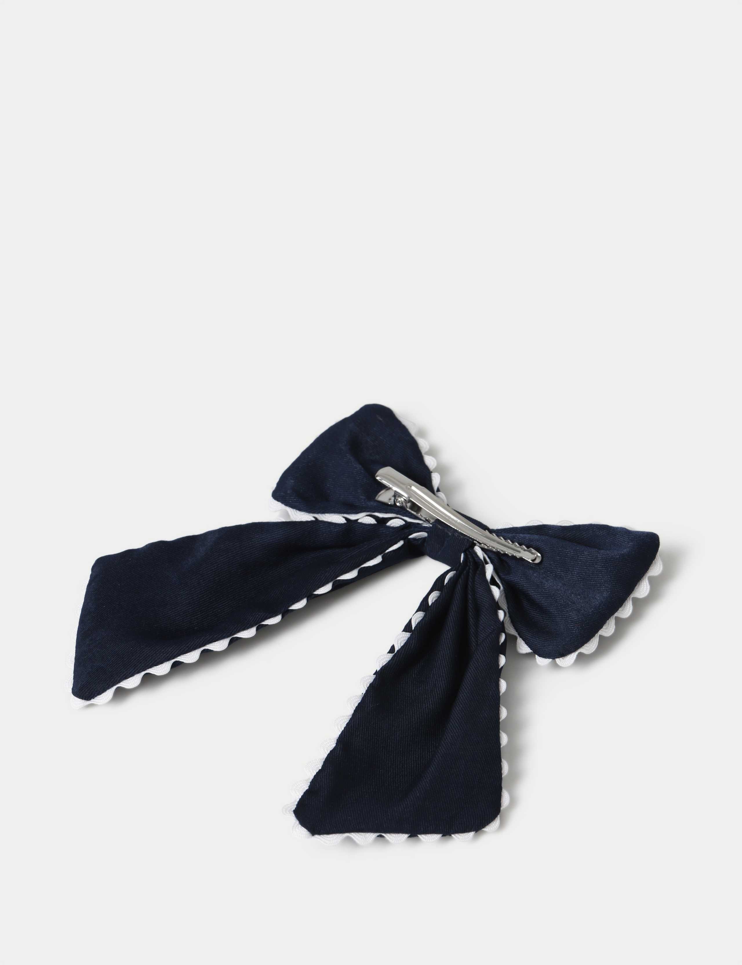Back To School Navy Scallop Edge Bow 2 of 3