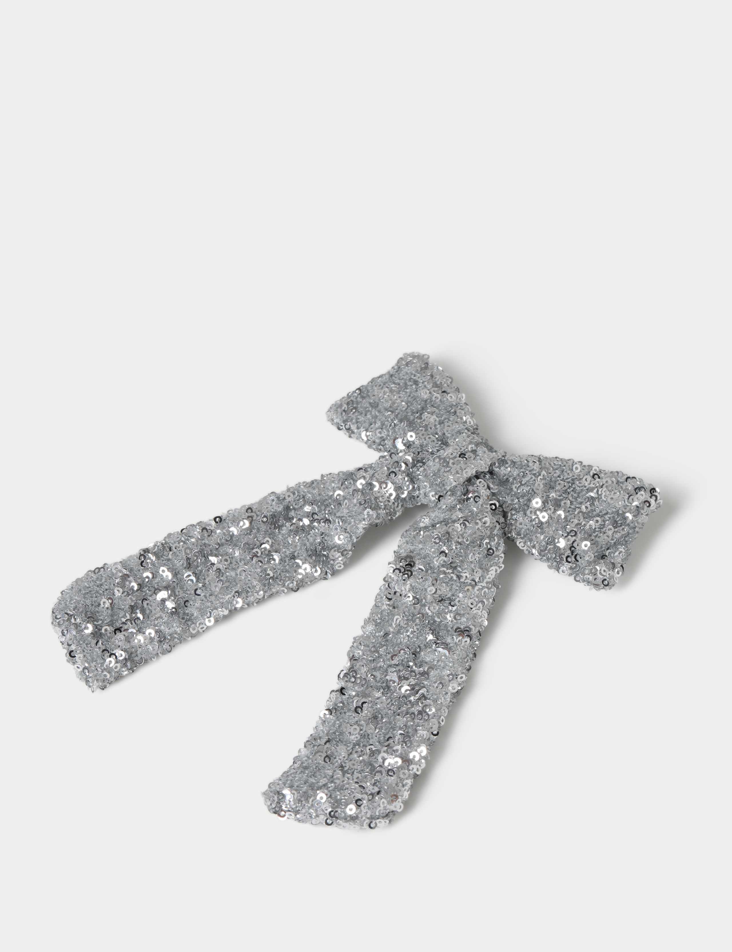 Silver Sequin Bow 2 of 2