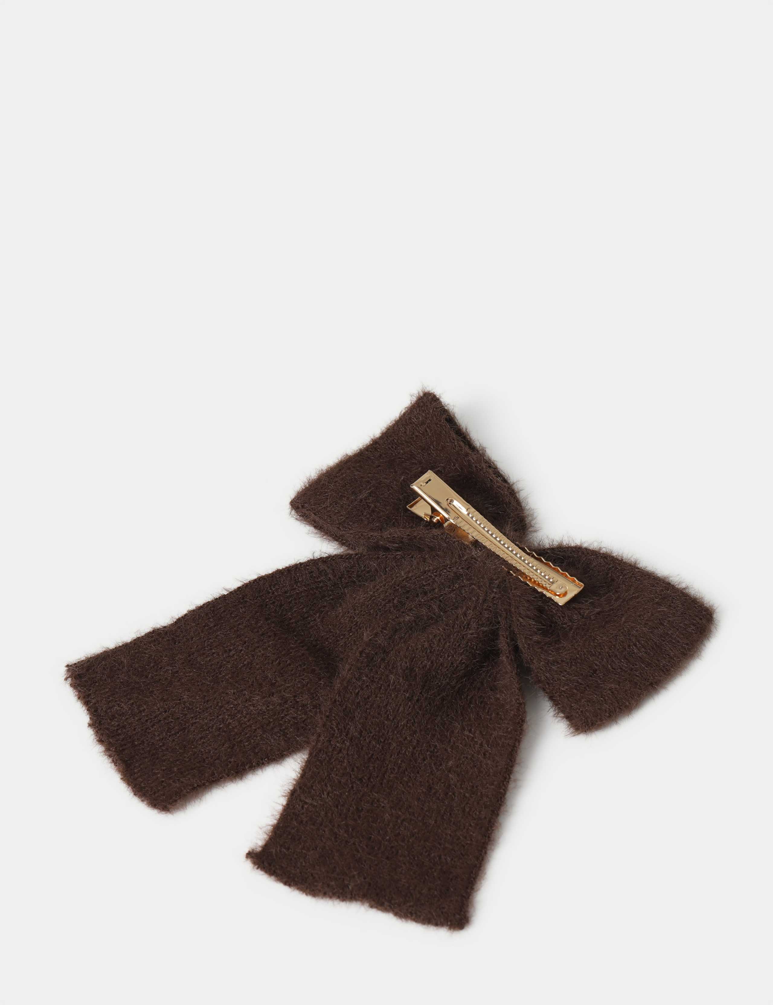 Brown Knitted Gem Detail Bow 2 of 2