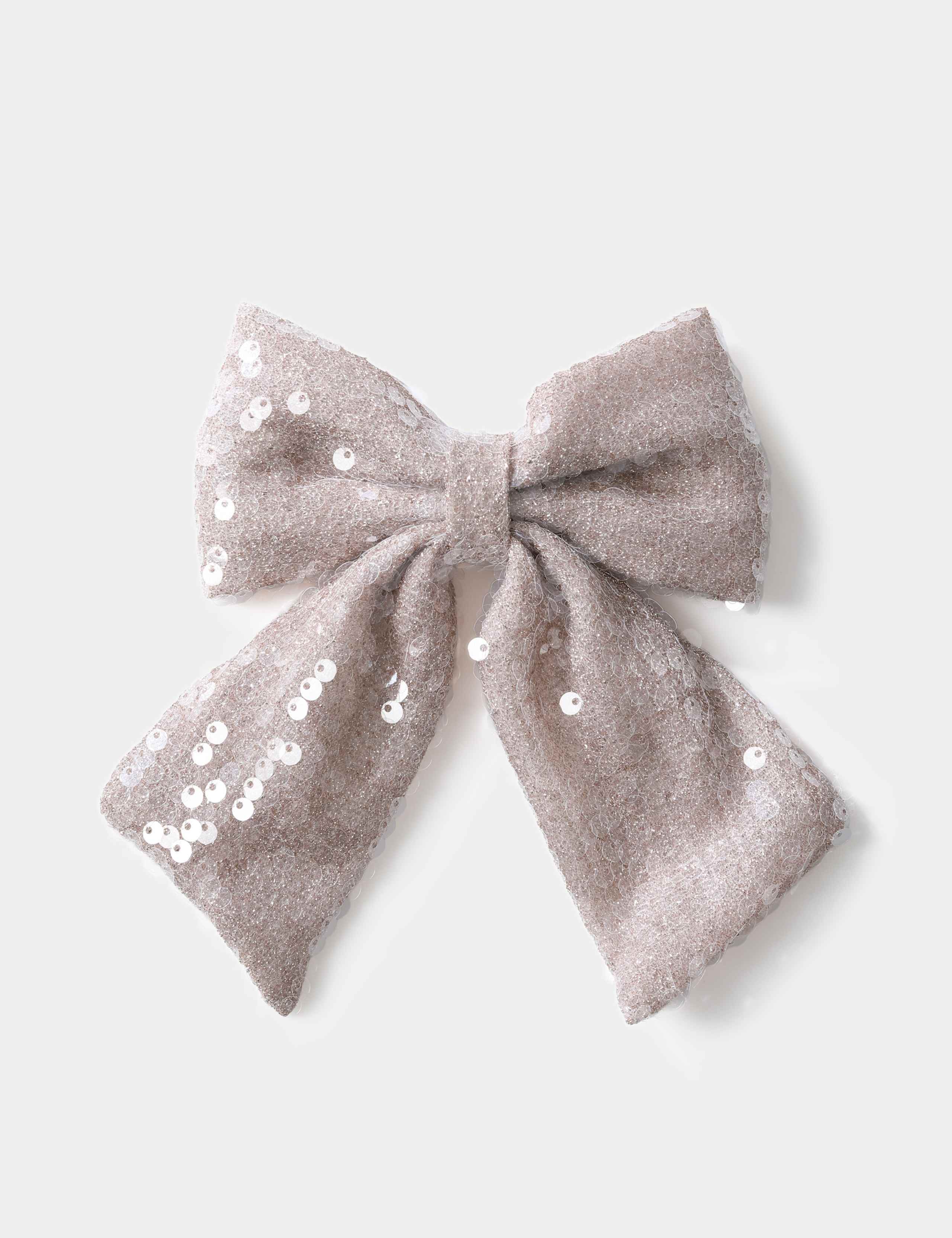 Neutral Sequin Bow 1 of 2