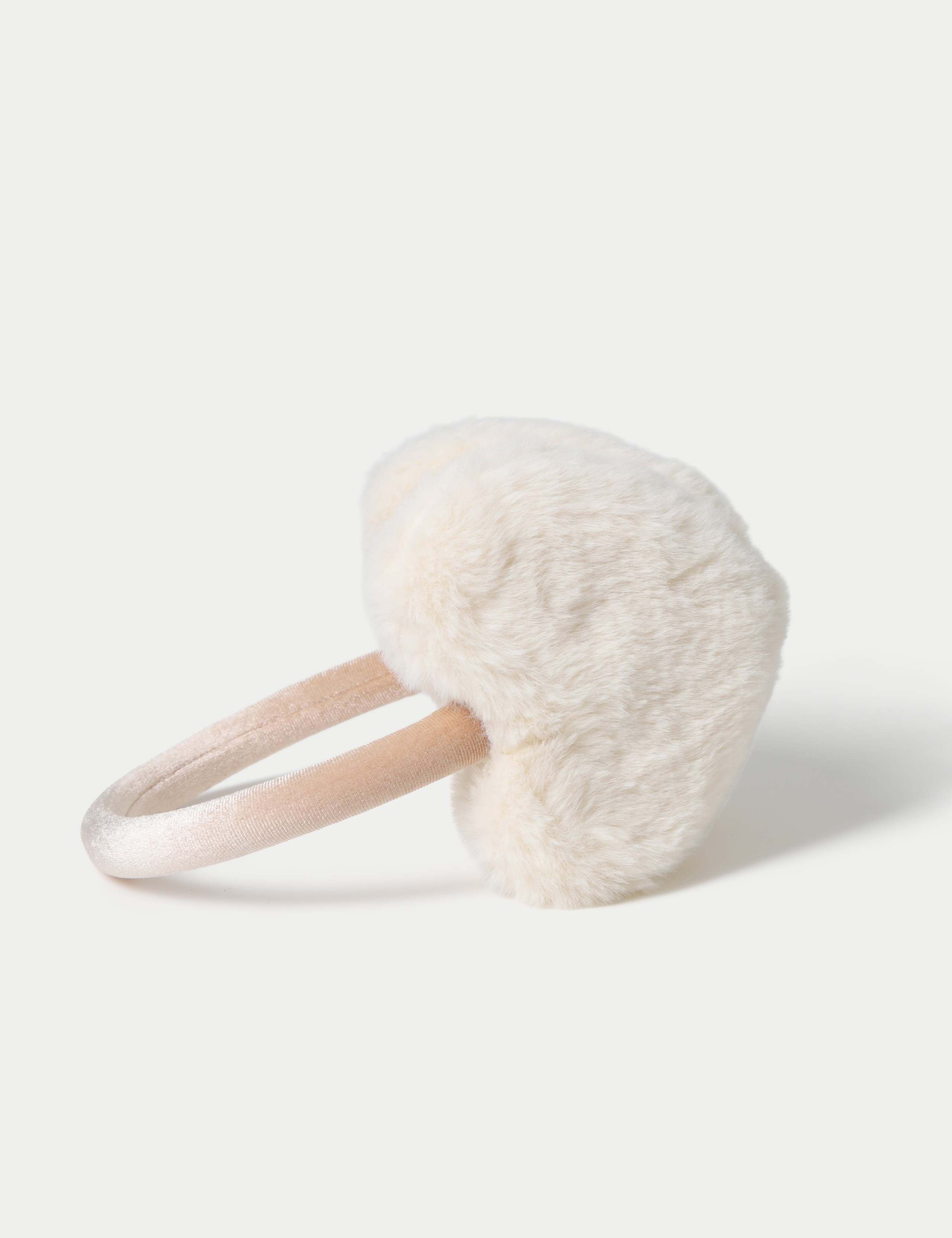 Ivory Faux Fur Heart Shaped Earmuffs 2 of 3