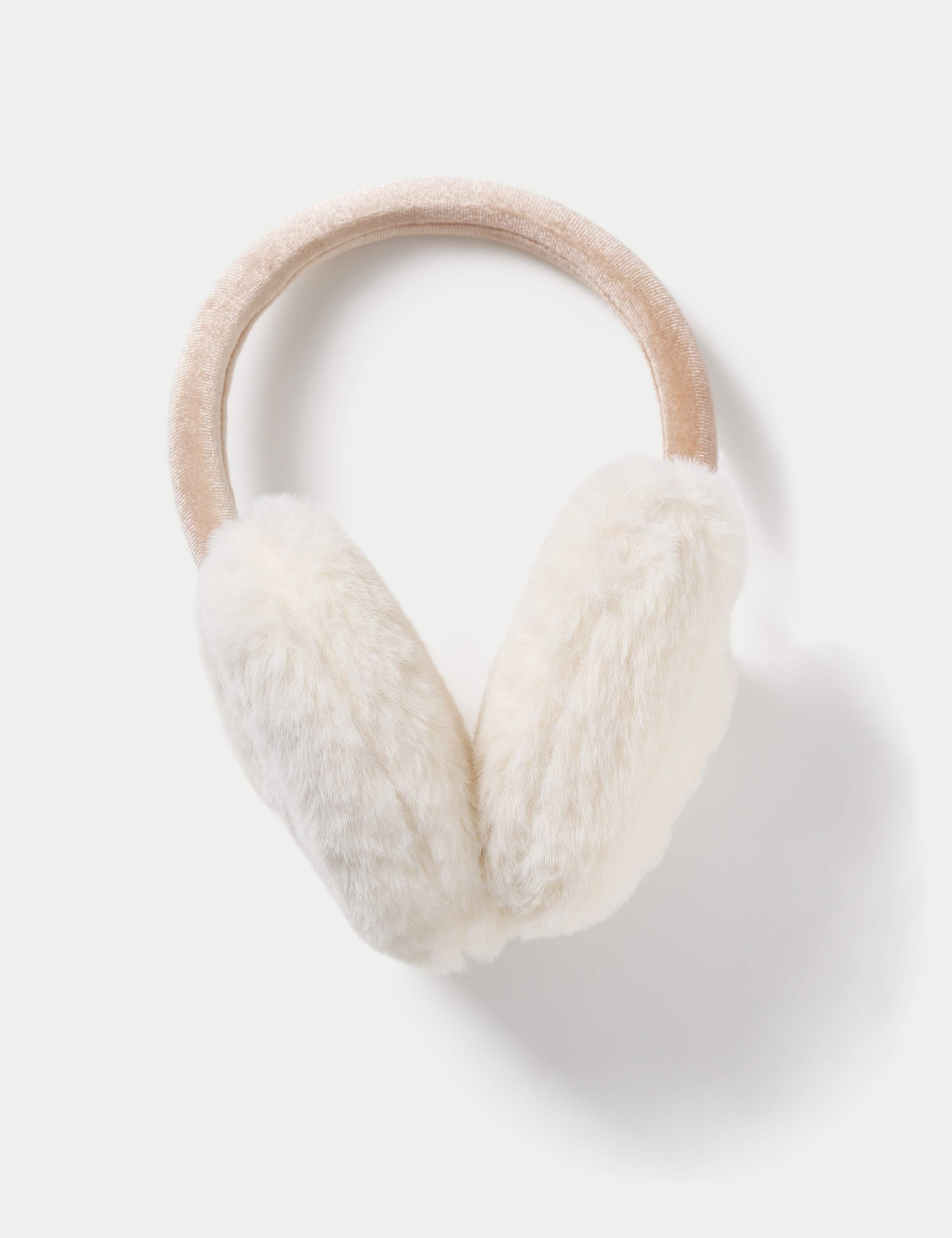 Ivory Faux Fur Heart Shaped Earmuffs 3 of 3