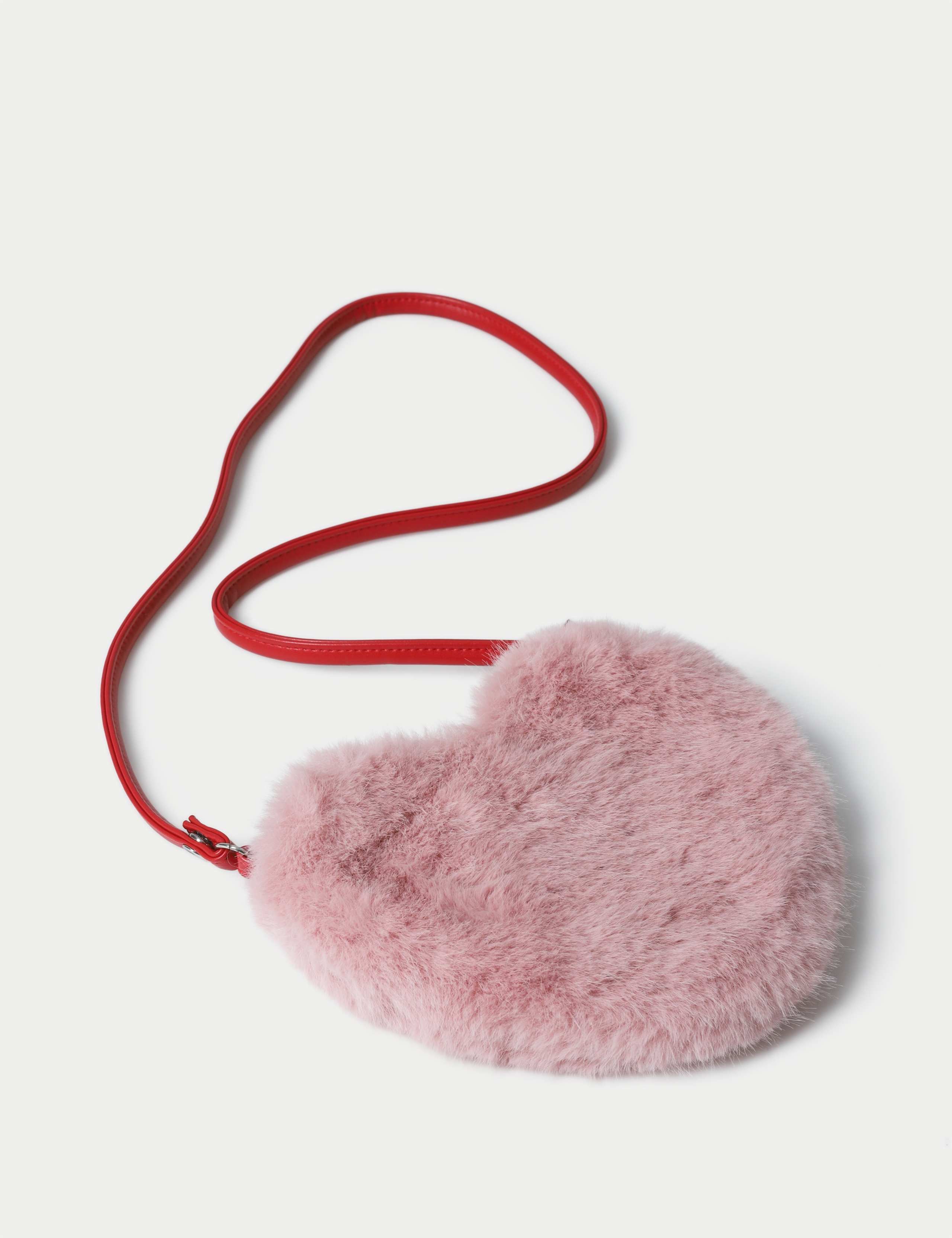 Pink Fur Heart Crossbody Bag 2 of 3