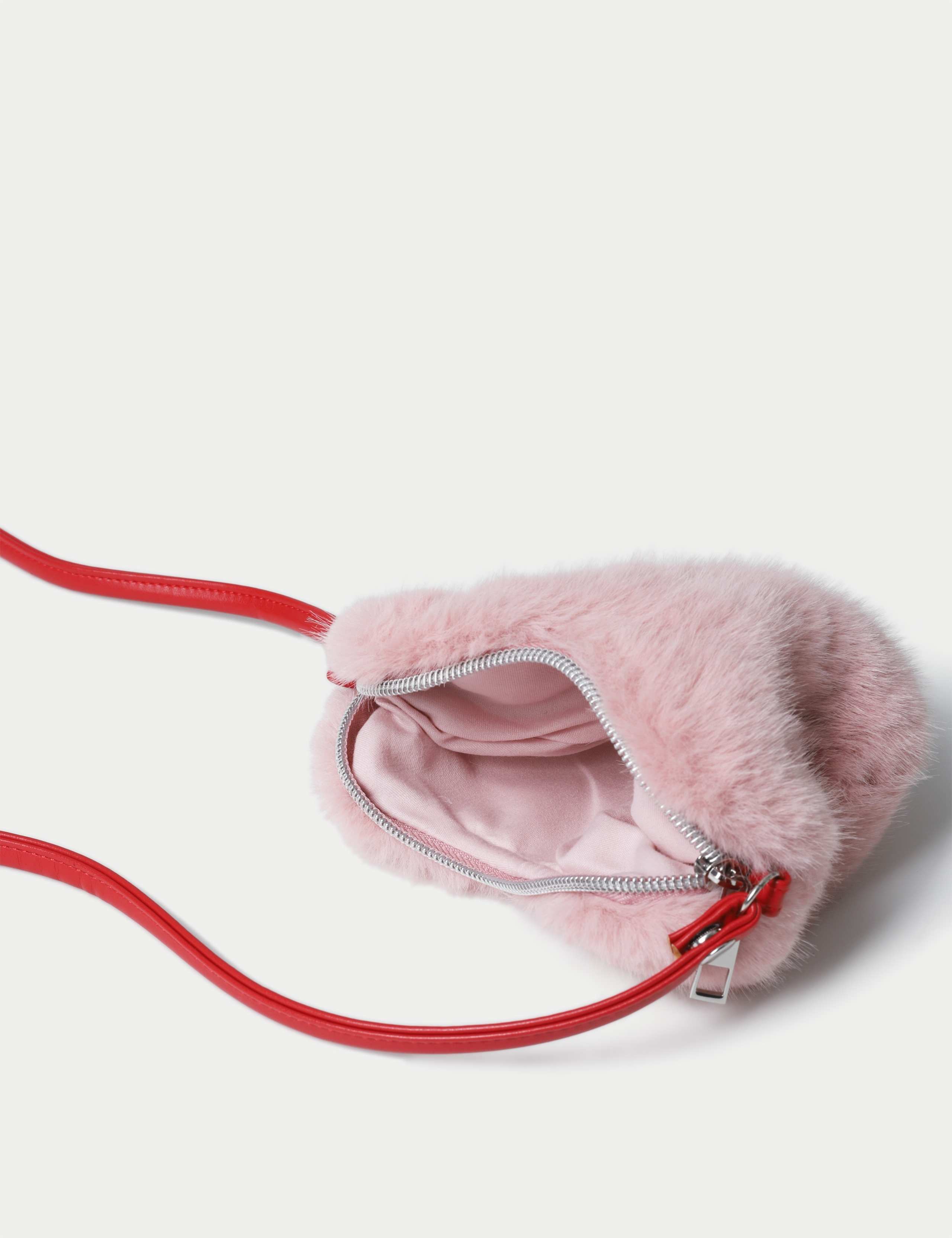 Pink Fur Heart Crossbody Bag 3 of 3