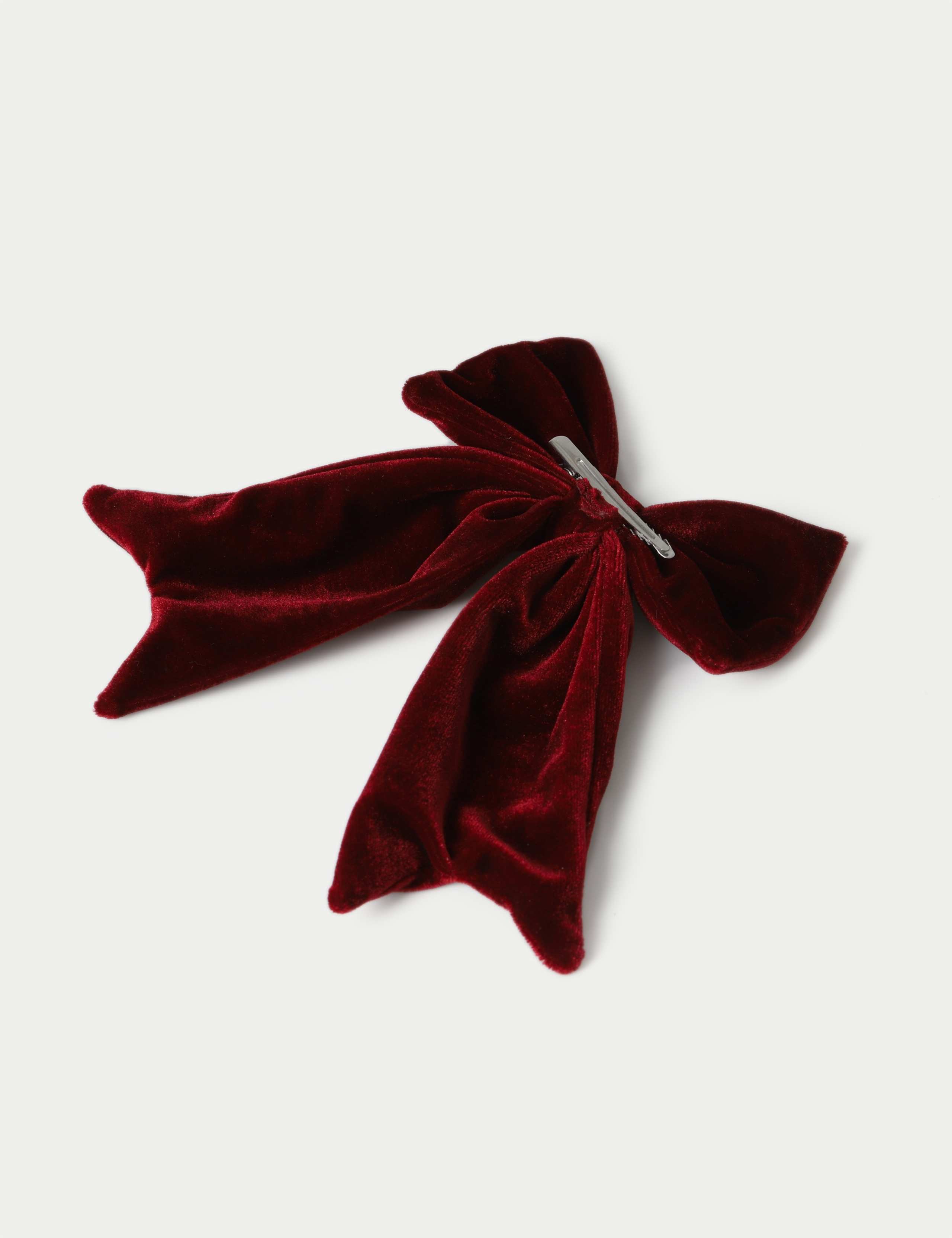 Berry Velvet Bow Clip 3 of 3