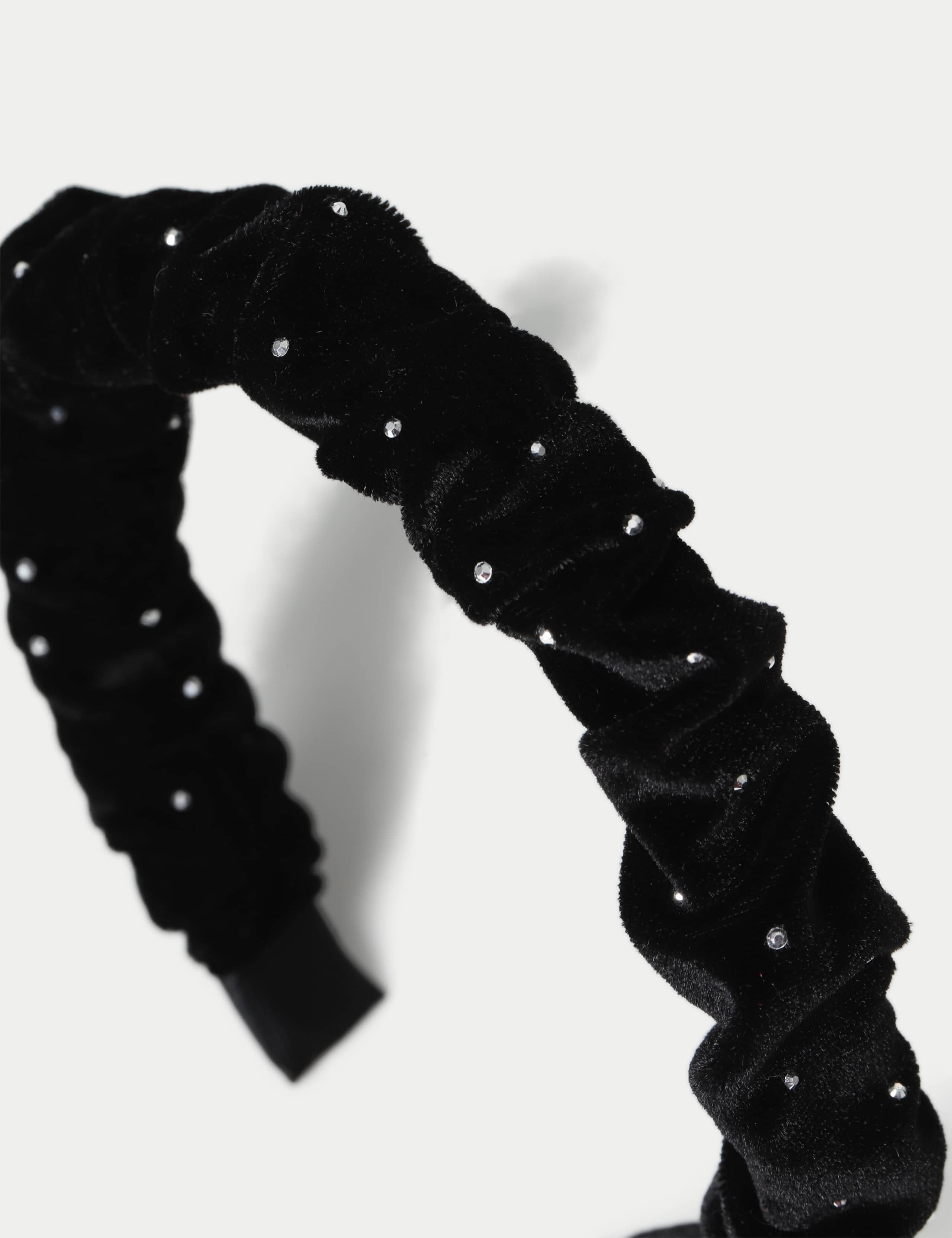 Black Ruched Hot Fix Aliceband 2 of 2