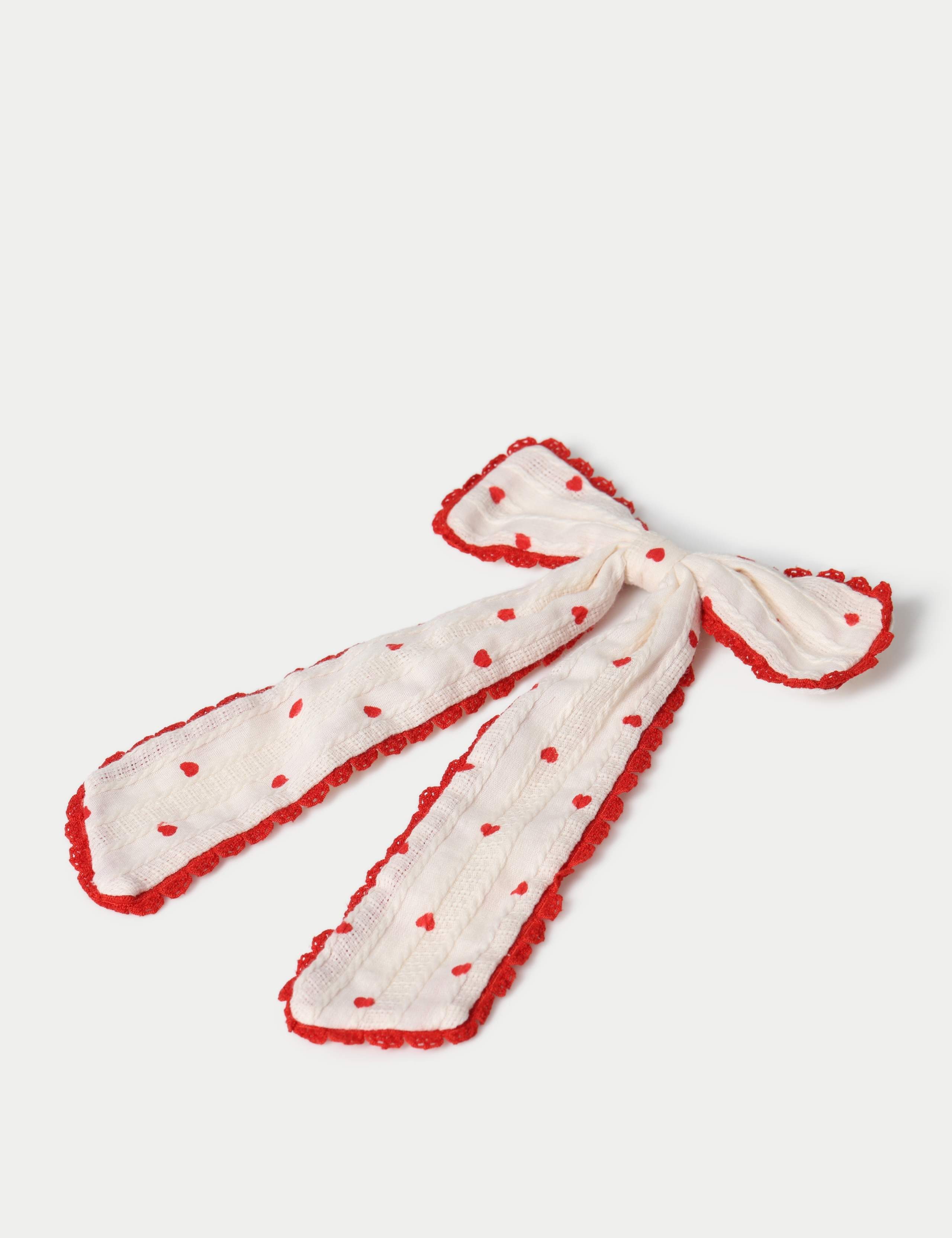 Red and White Heart Bow 2 of 2