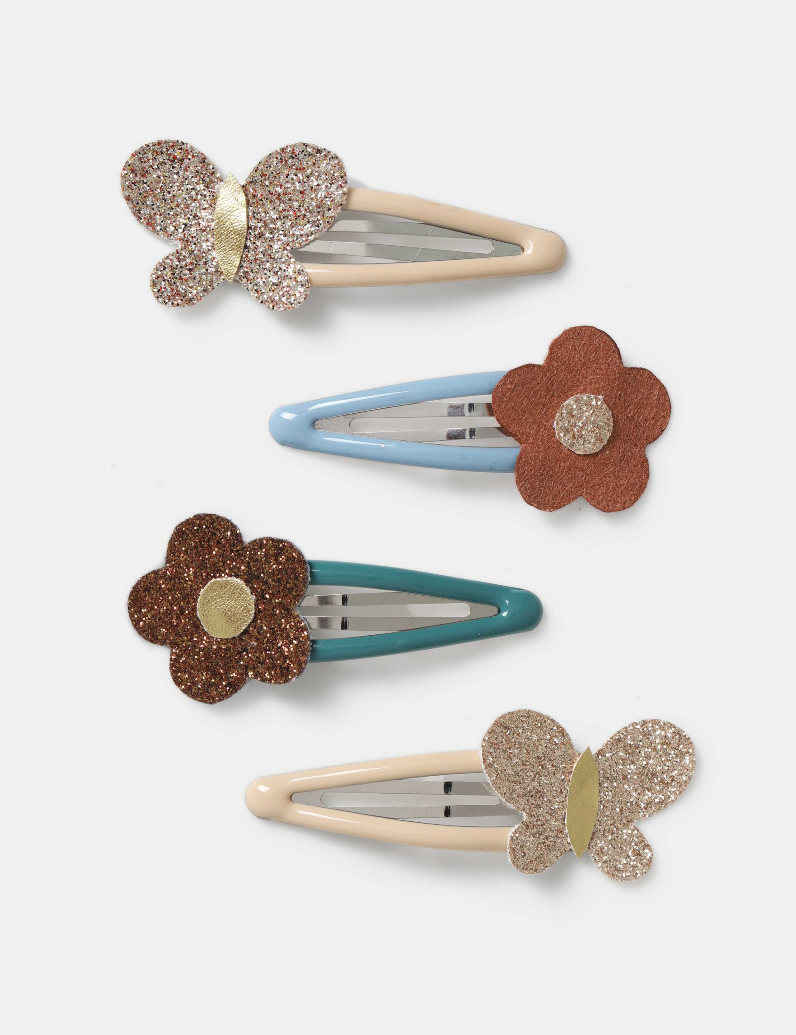 Butterfly And Flower Motif Hair Clips 1 of 2