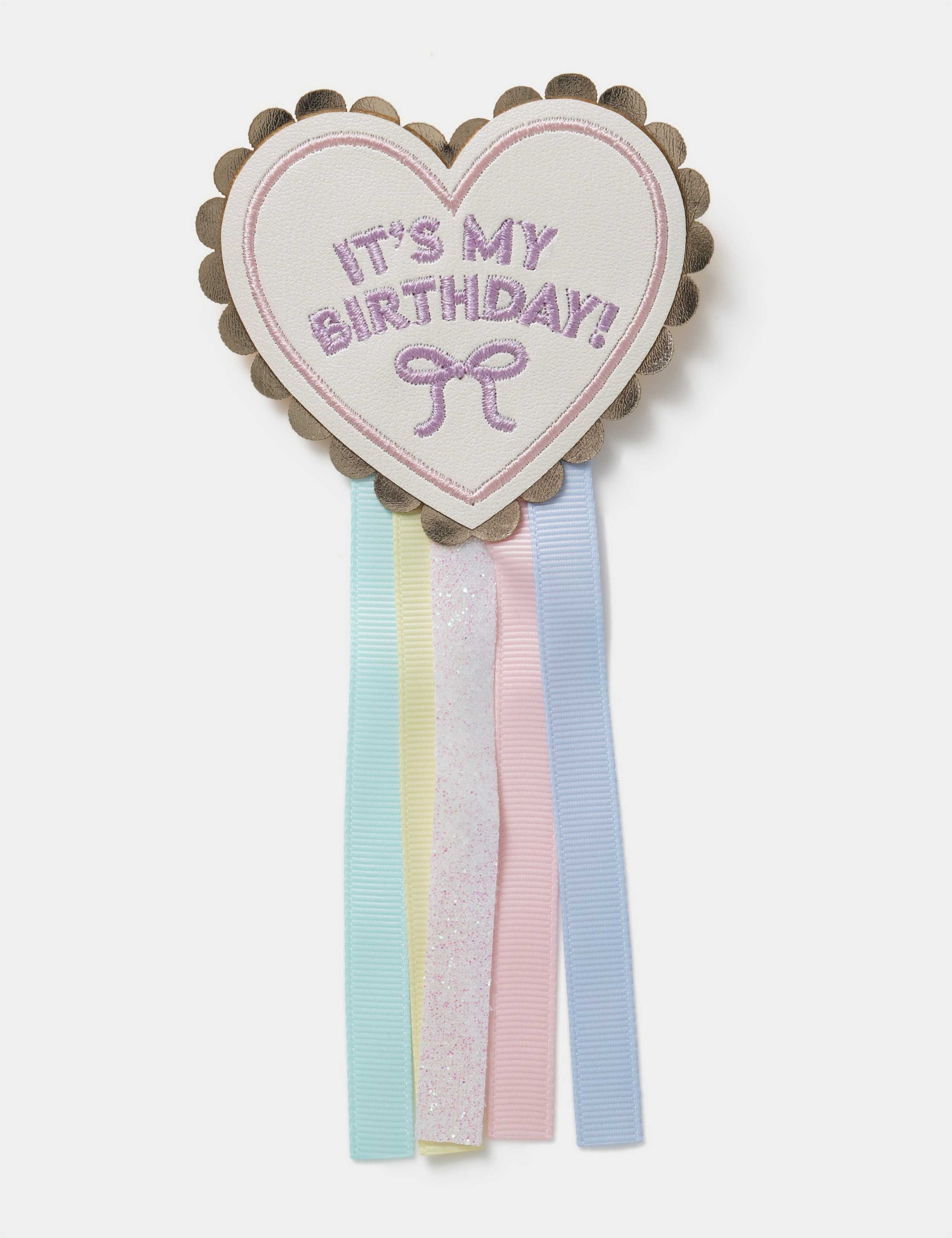 M and S Birthday Heart Badge 1 of 3