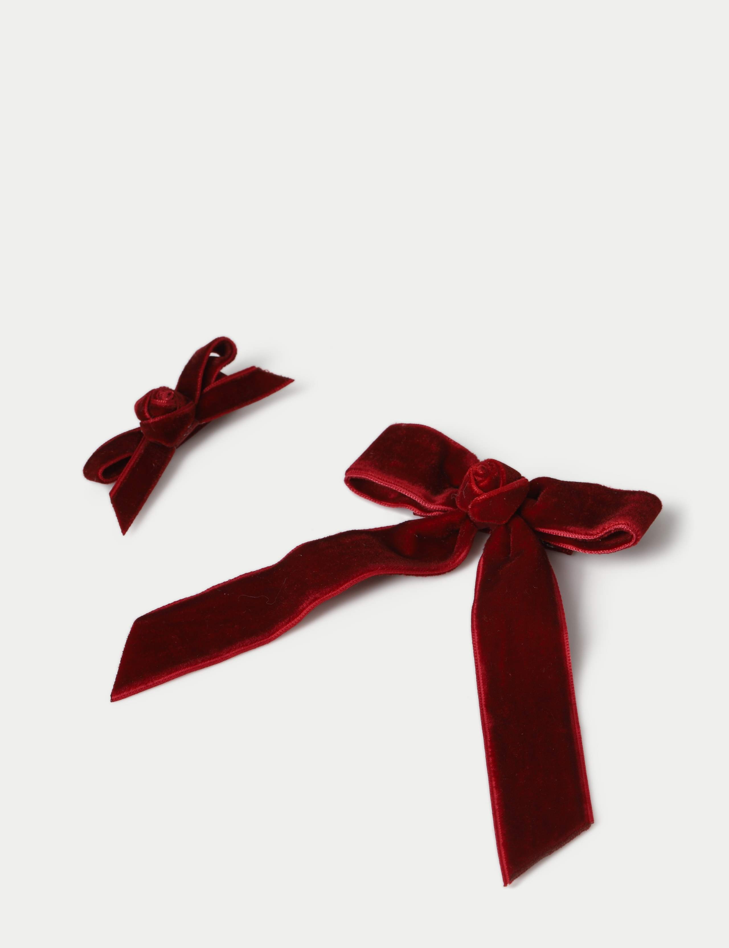 2pk Rose Velvet Clips 2 of 2