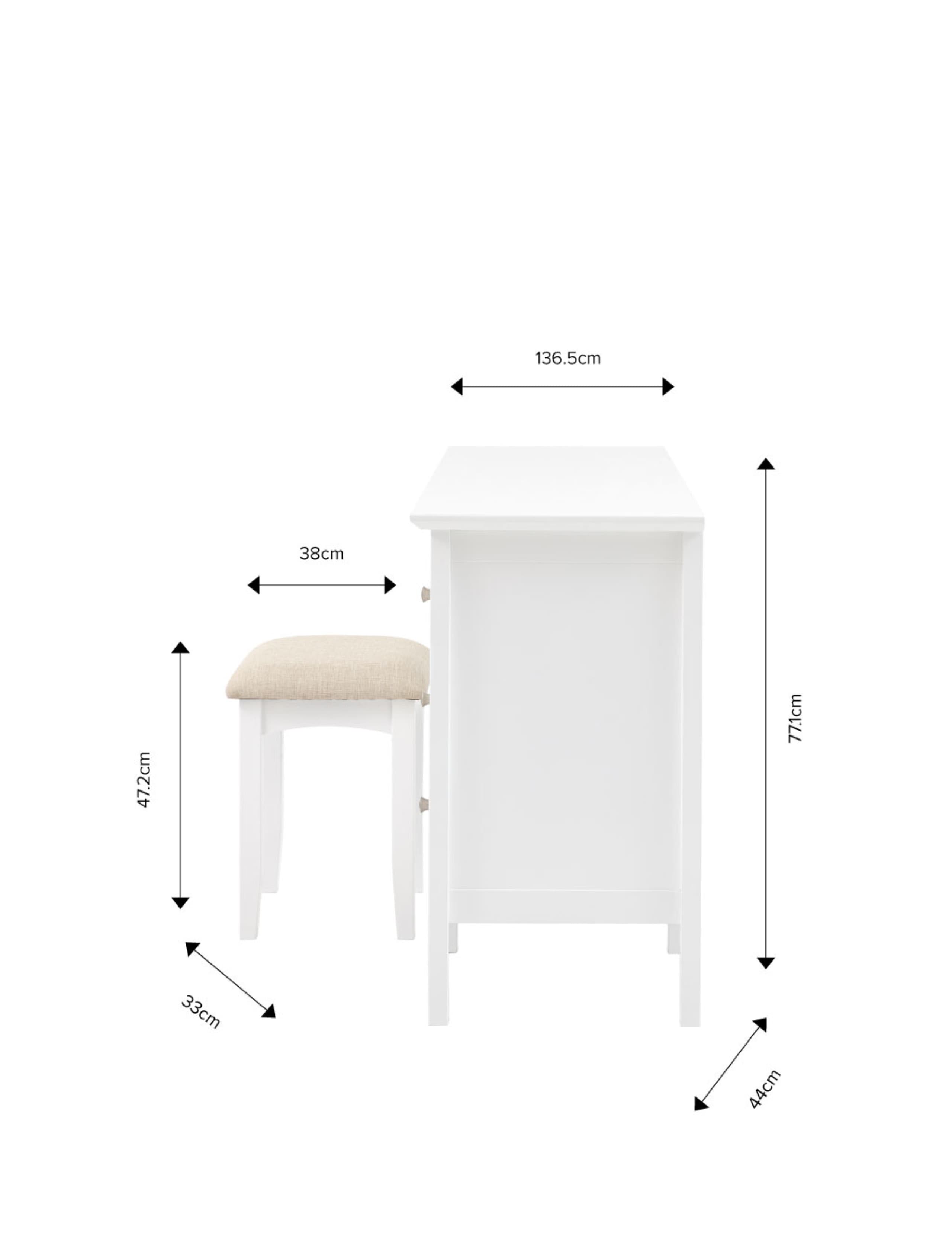 Hastings White Dressing Table & Stool 5 of 5