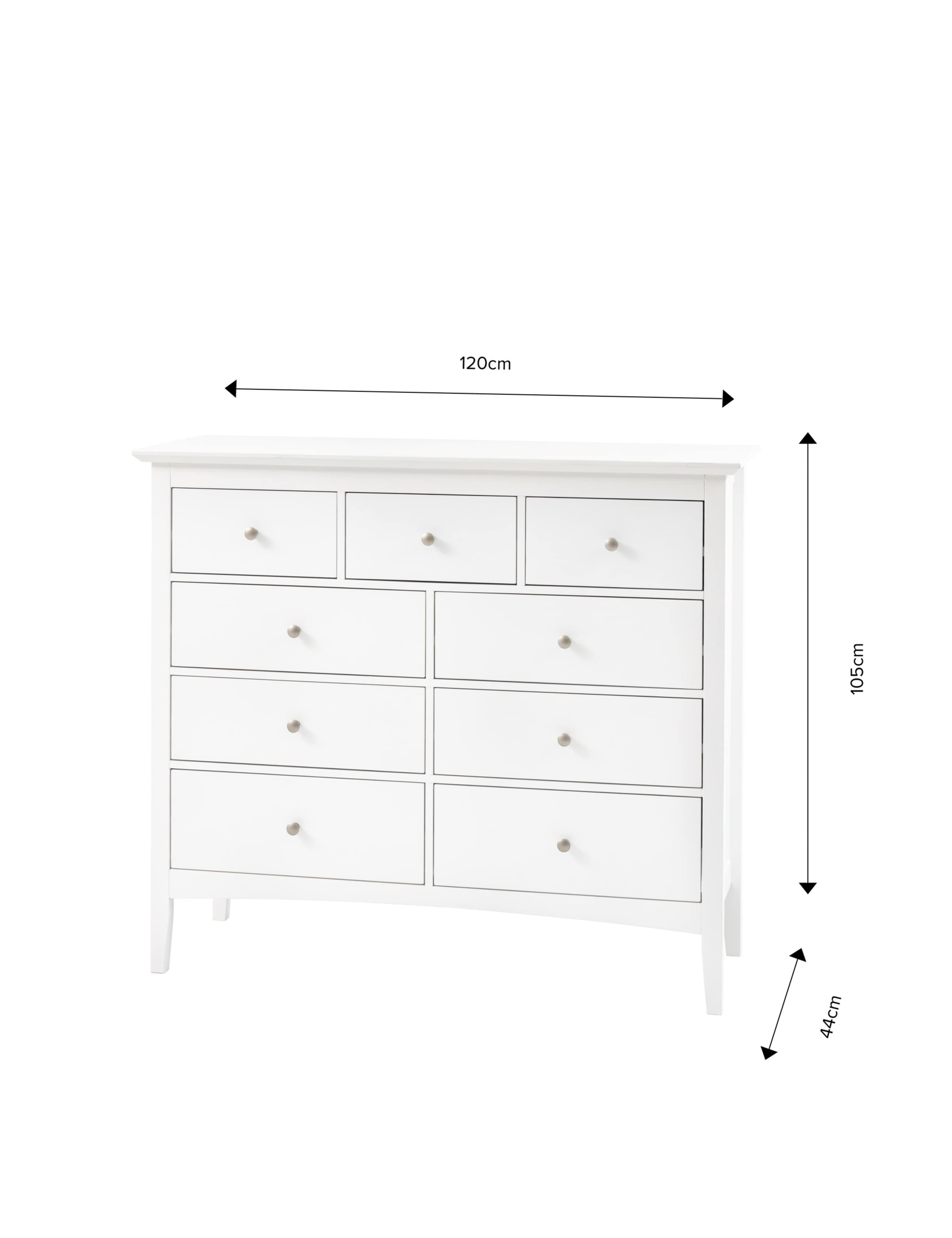 Hastings White 9 Drawer Chest 5 of 5