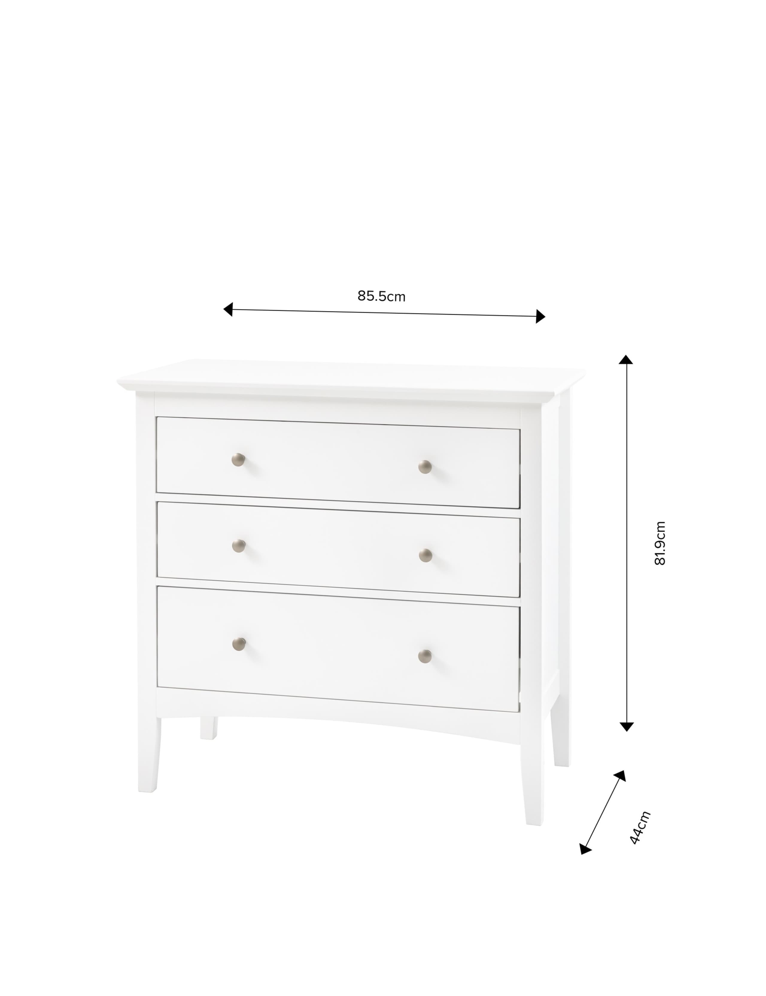 Hastings White 3 Drawer Chest 5 of 5