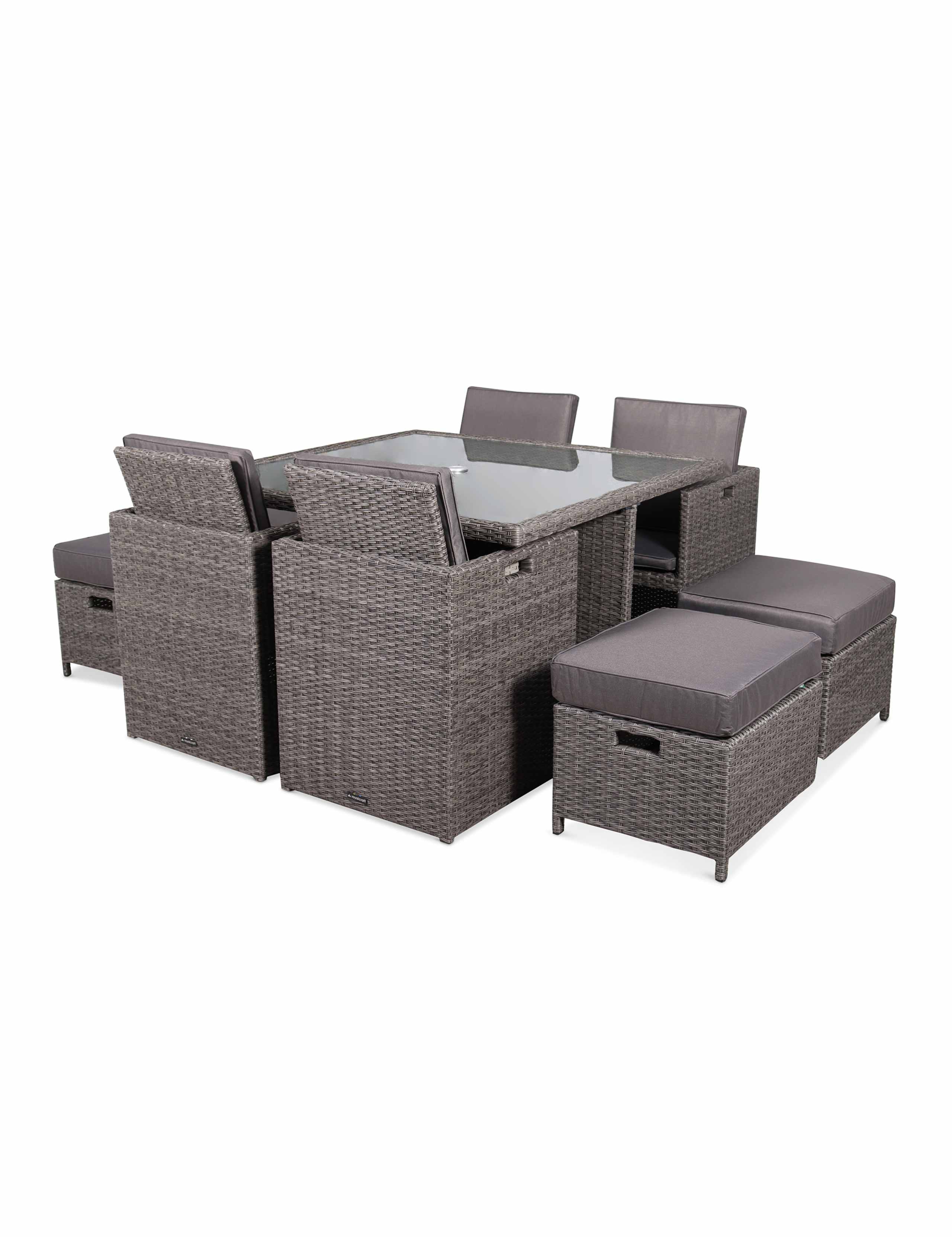 Paris 8 Seater Rattan Garden Cube Dining Set 4 of 5