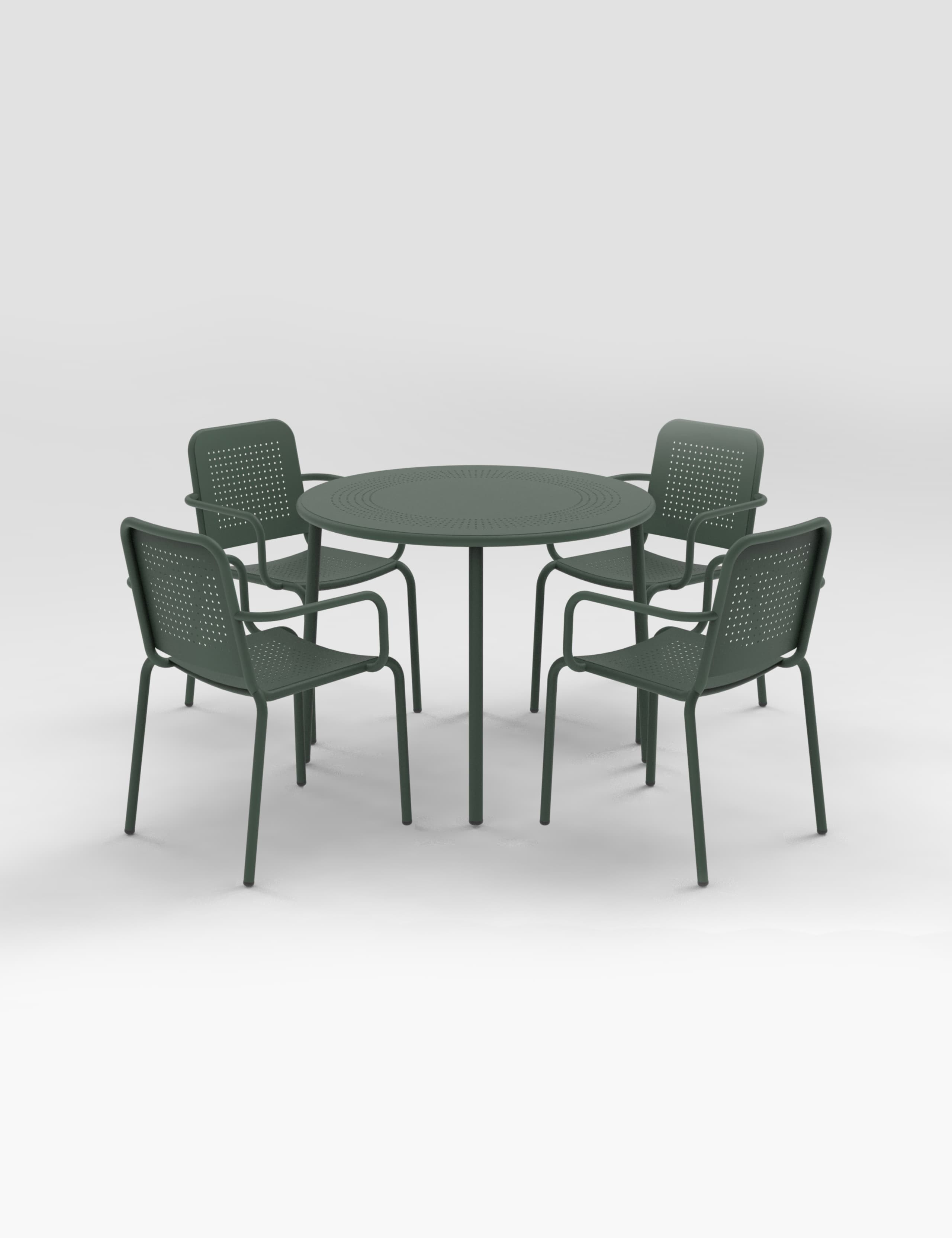 Porto 4 Seater Round Garden Table & Chairs 1 of 6