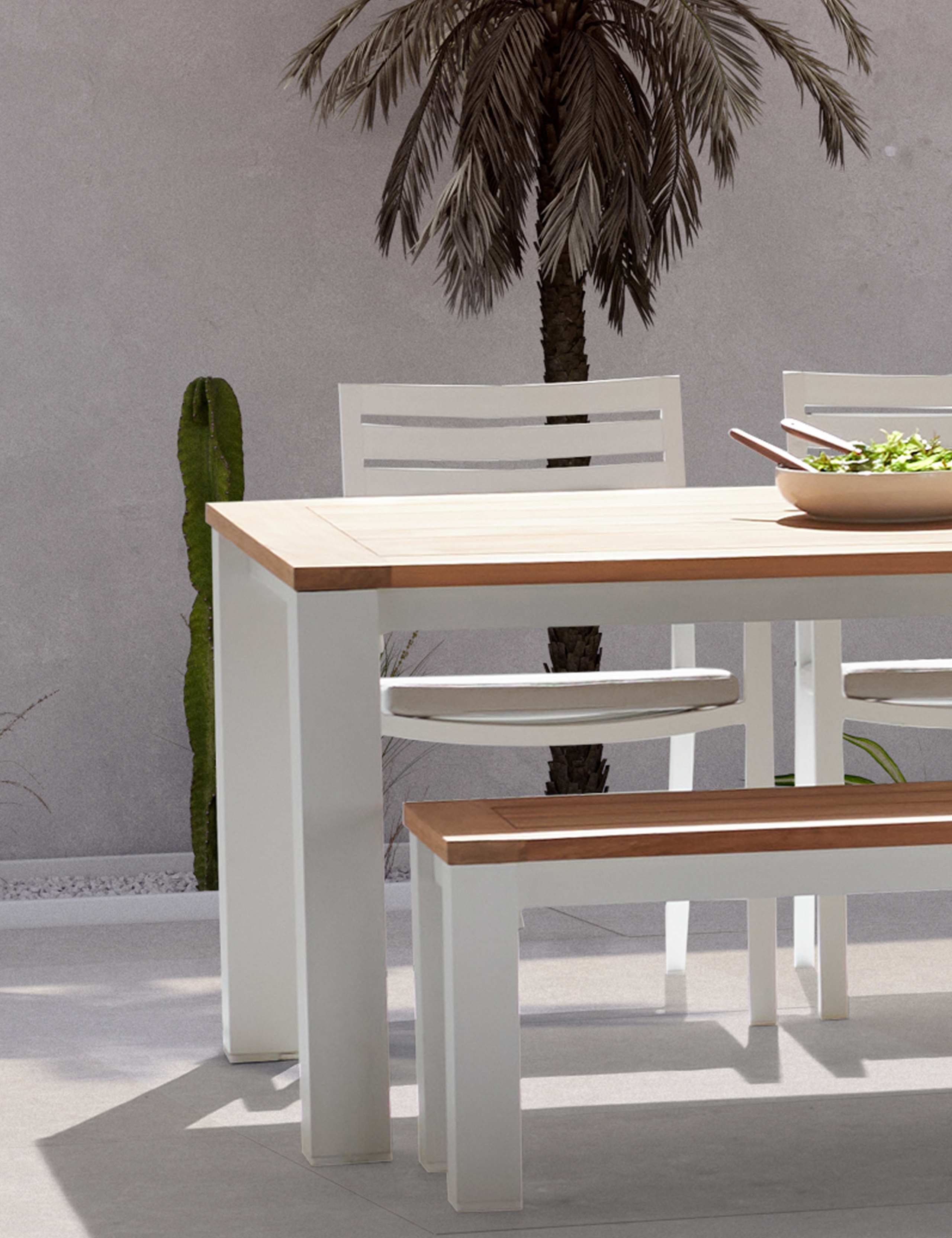 Elba 6 Seater Garden Dining Set With Bench 2 of 6