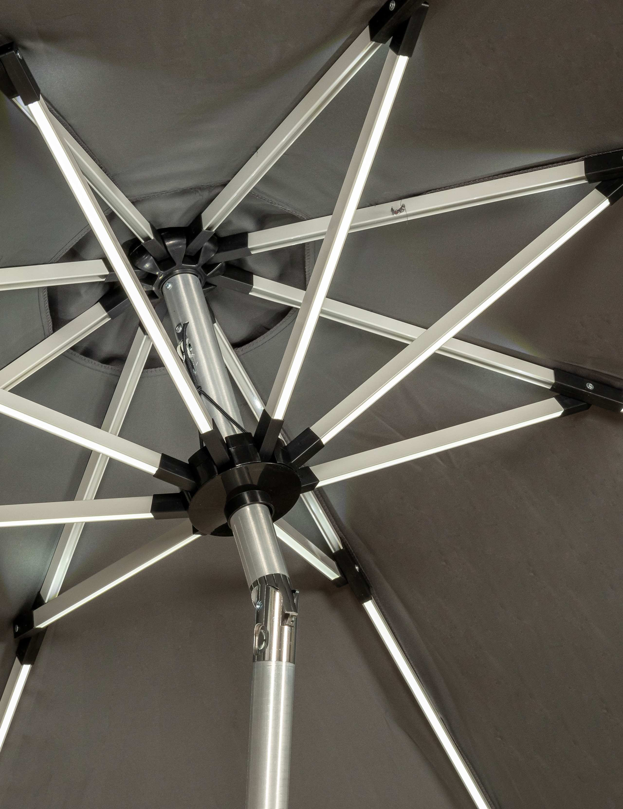 Crank and Tilt LED Strip Parasol 3 of 8